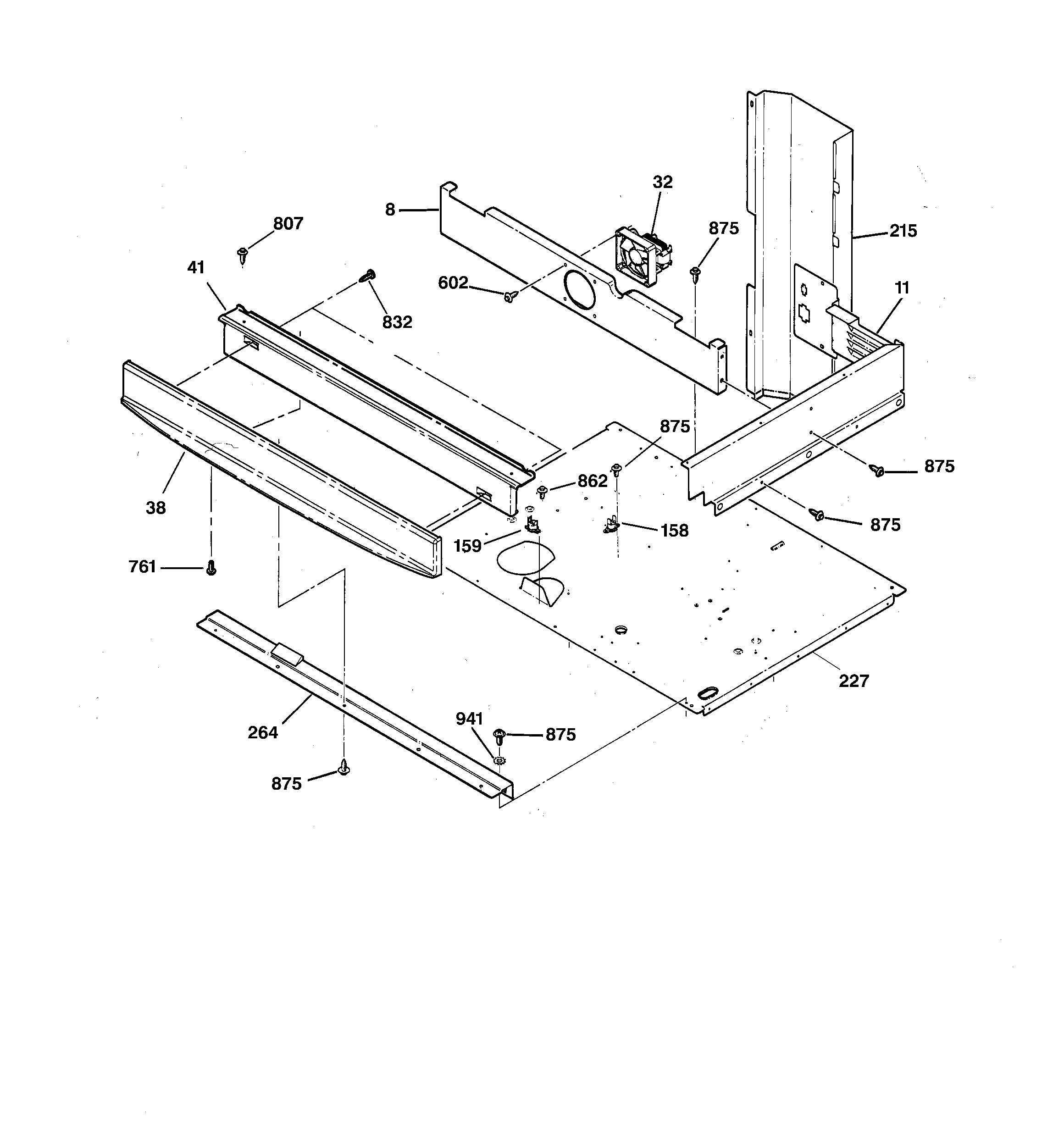 GE JT950SA3SS center spacer diagram