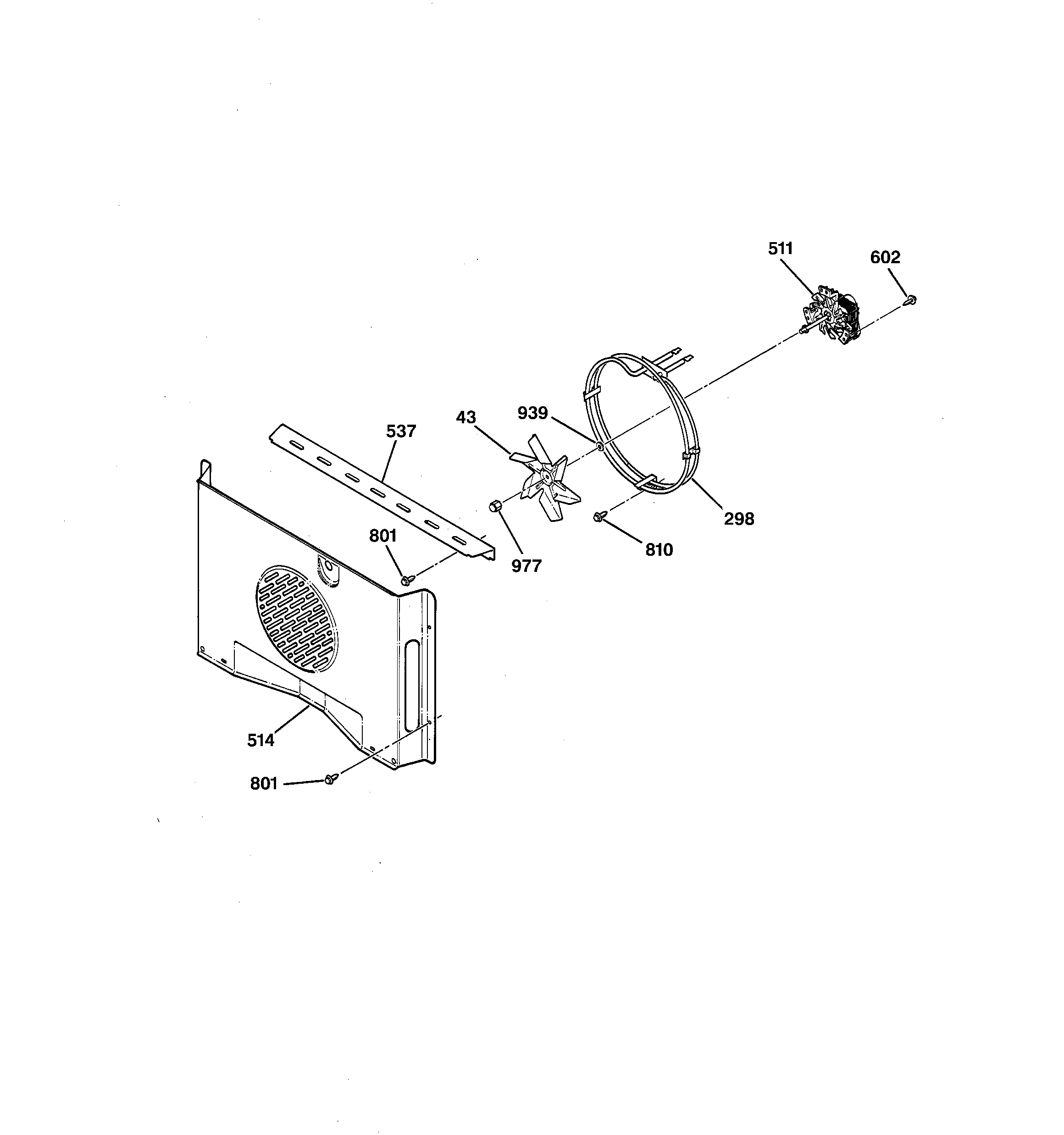 GE JT950SA3SS fan diagram