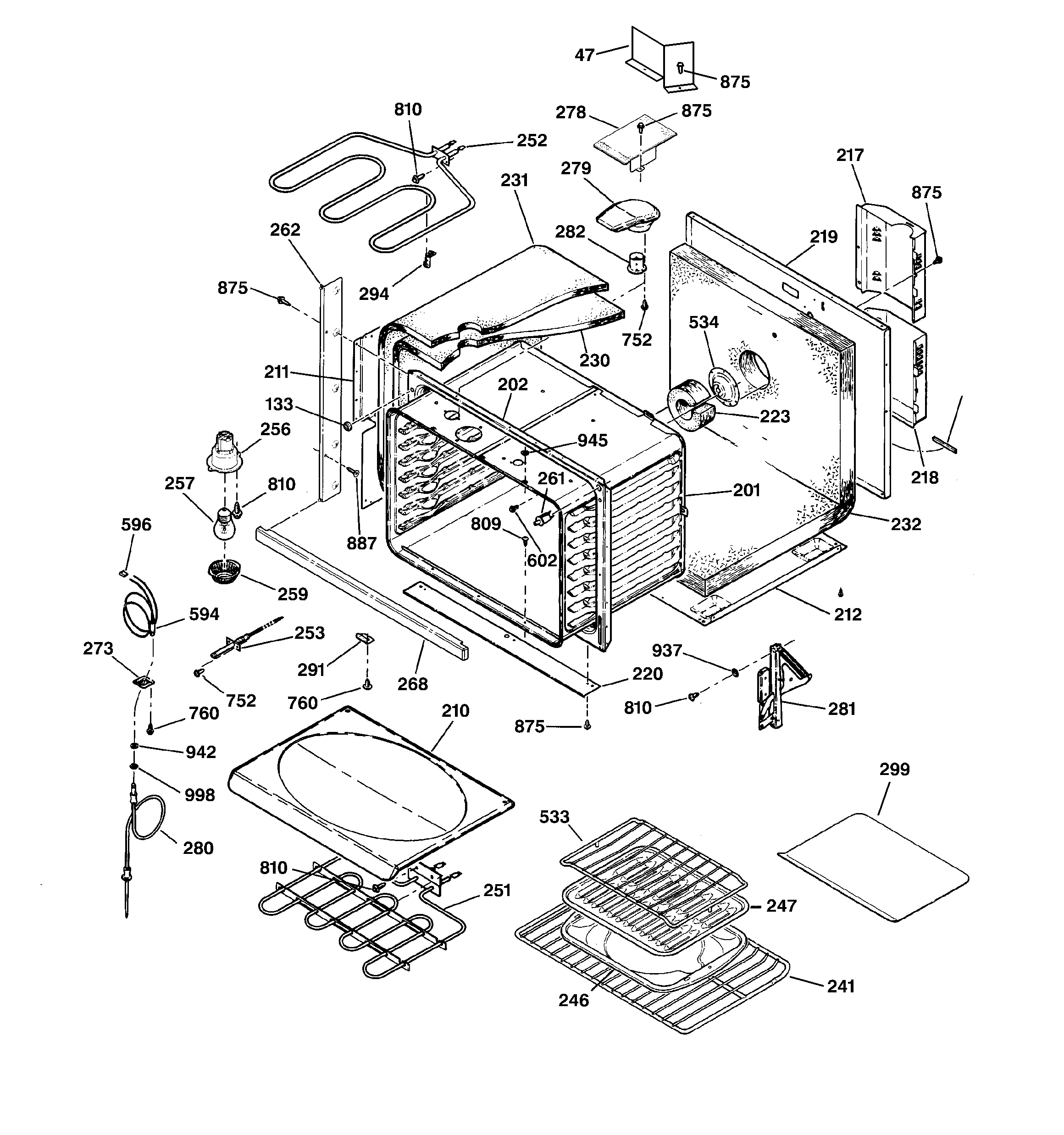 GE ZET737BA3BB body parts diagram