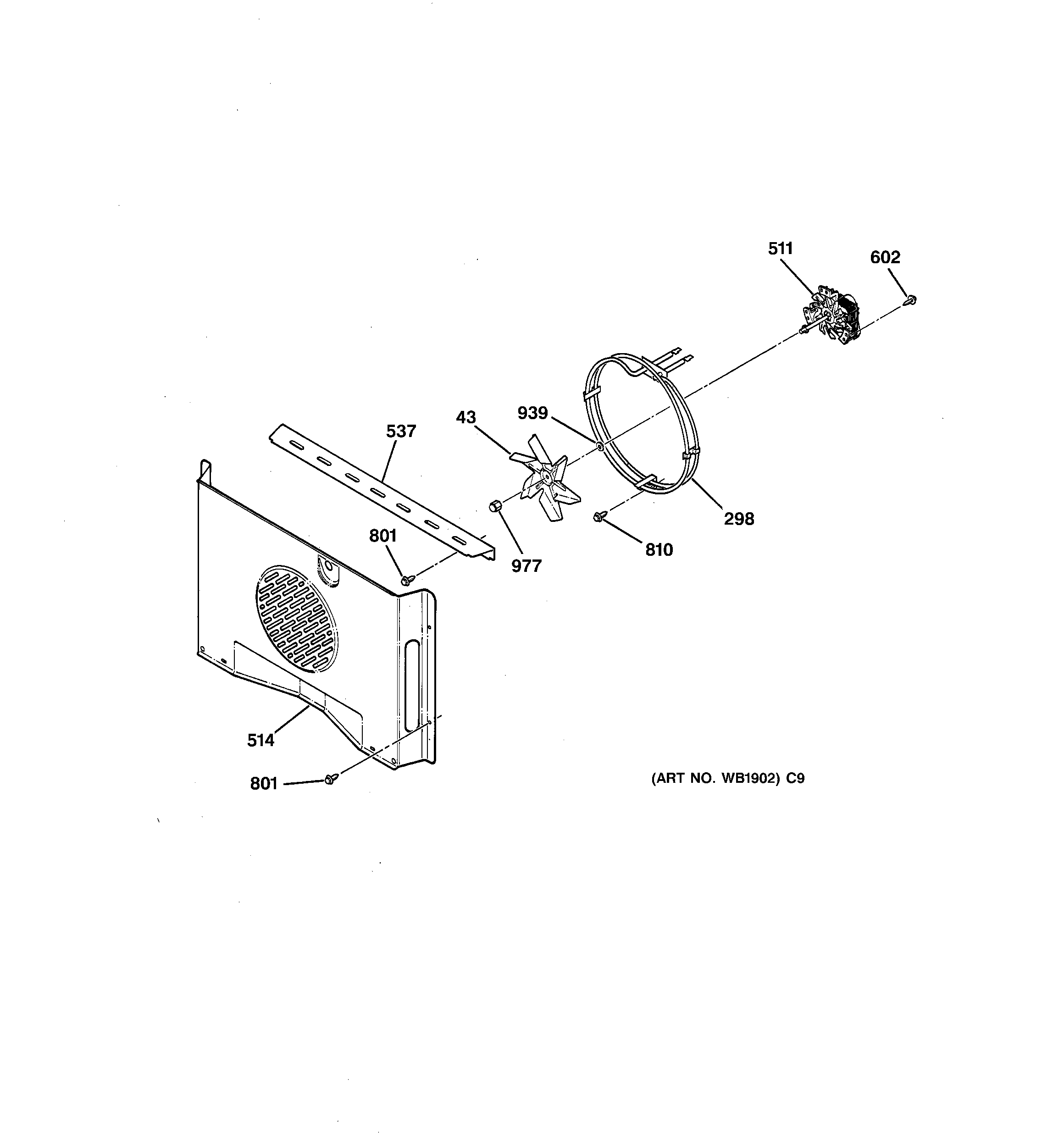 GE ZET757WA3WW fan diagram