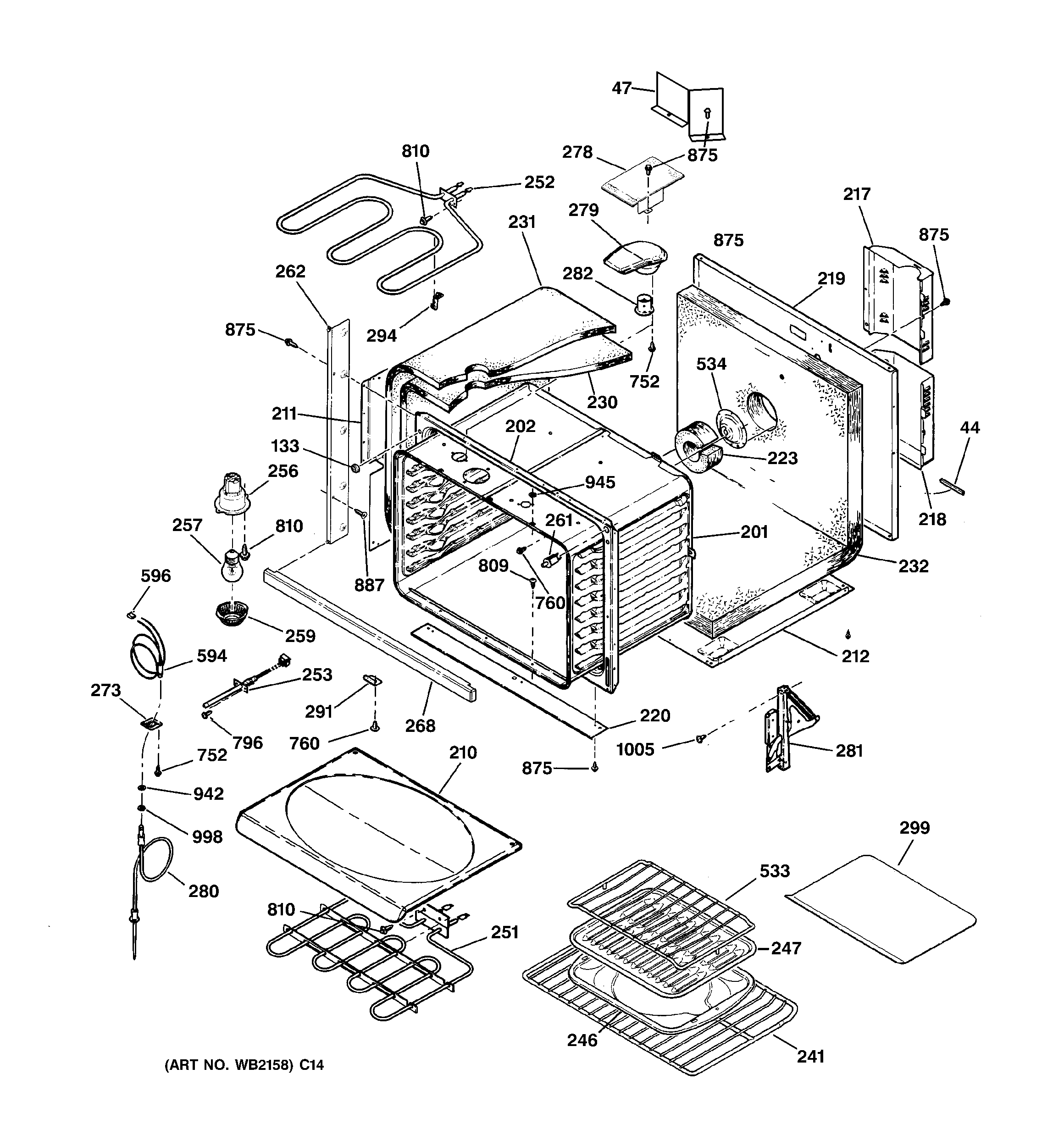 GE JT910SA3SS body parts diagram
