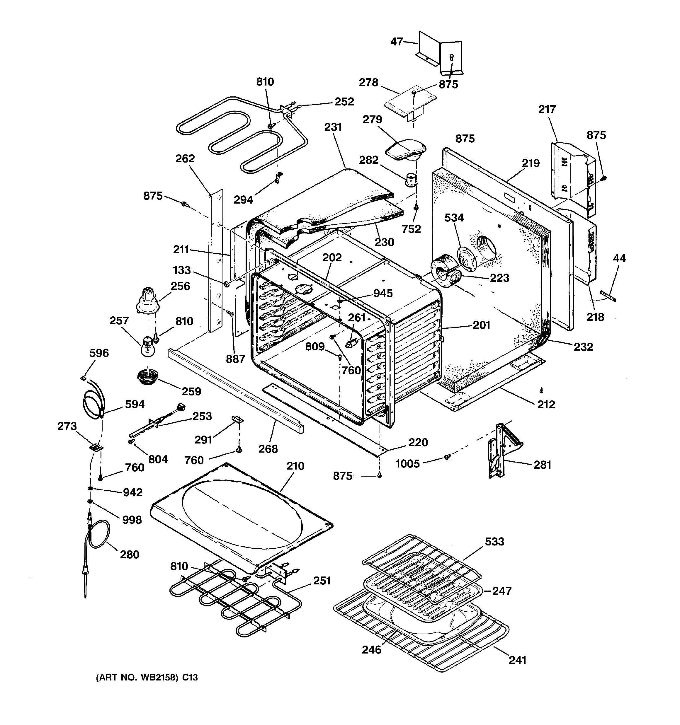 GE JCTP18BA3BB body parts diagram