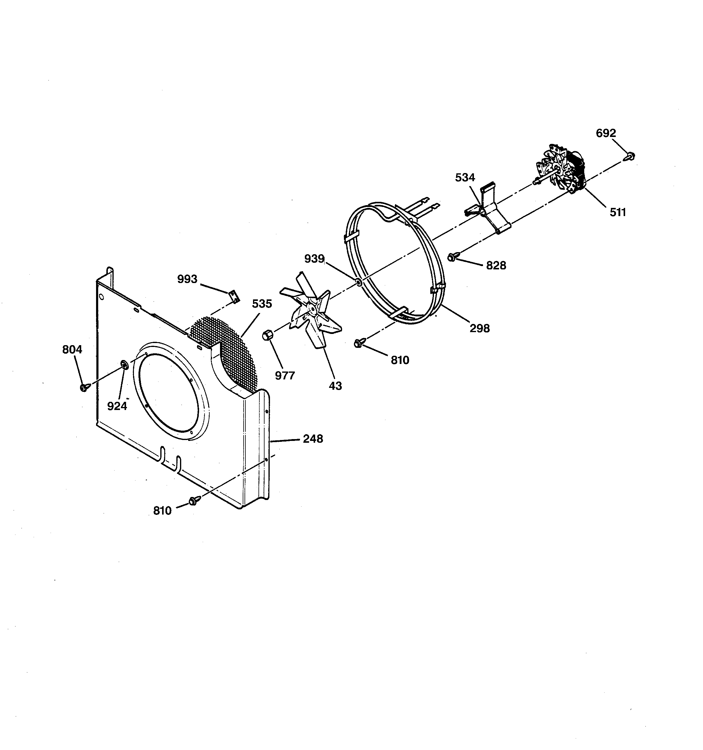 GE JKP18WA3WW fan assembly diagram