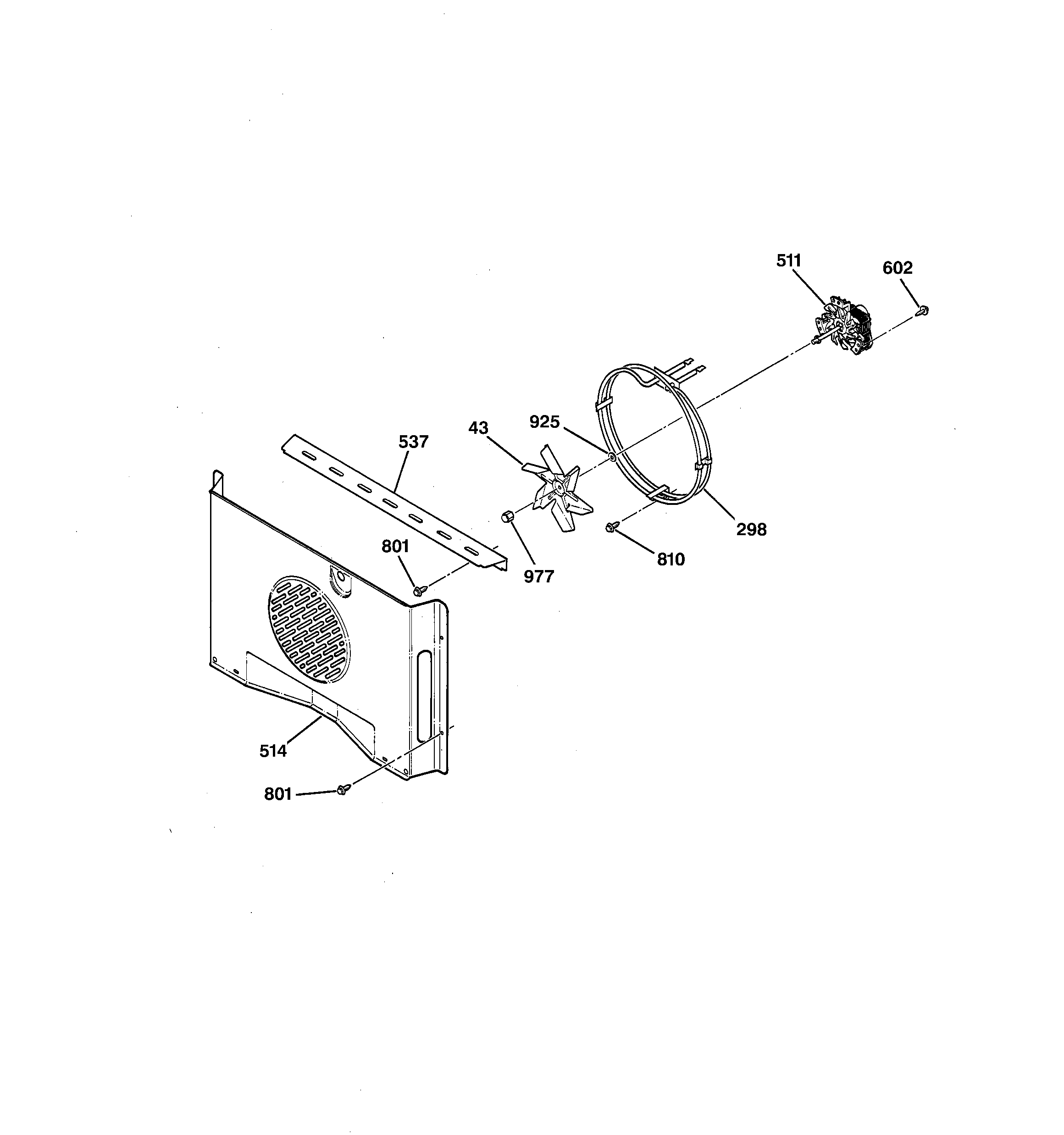 GE JTP95WA3WW fan assembly diagram