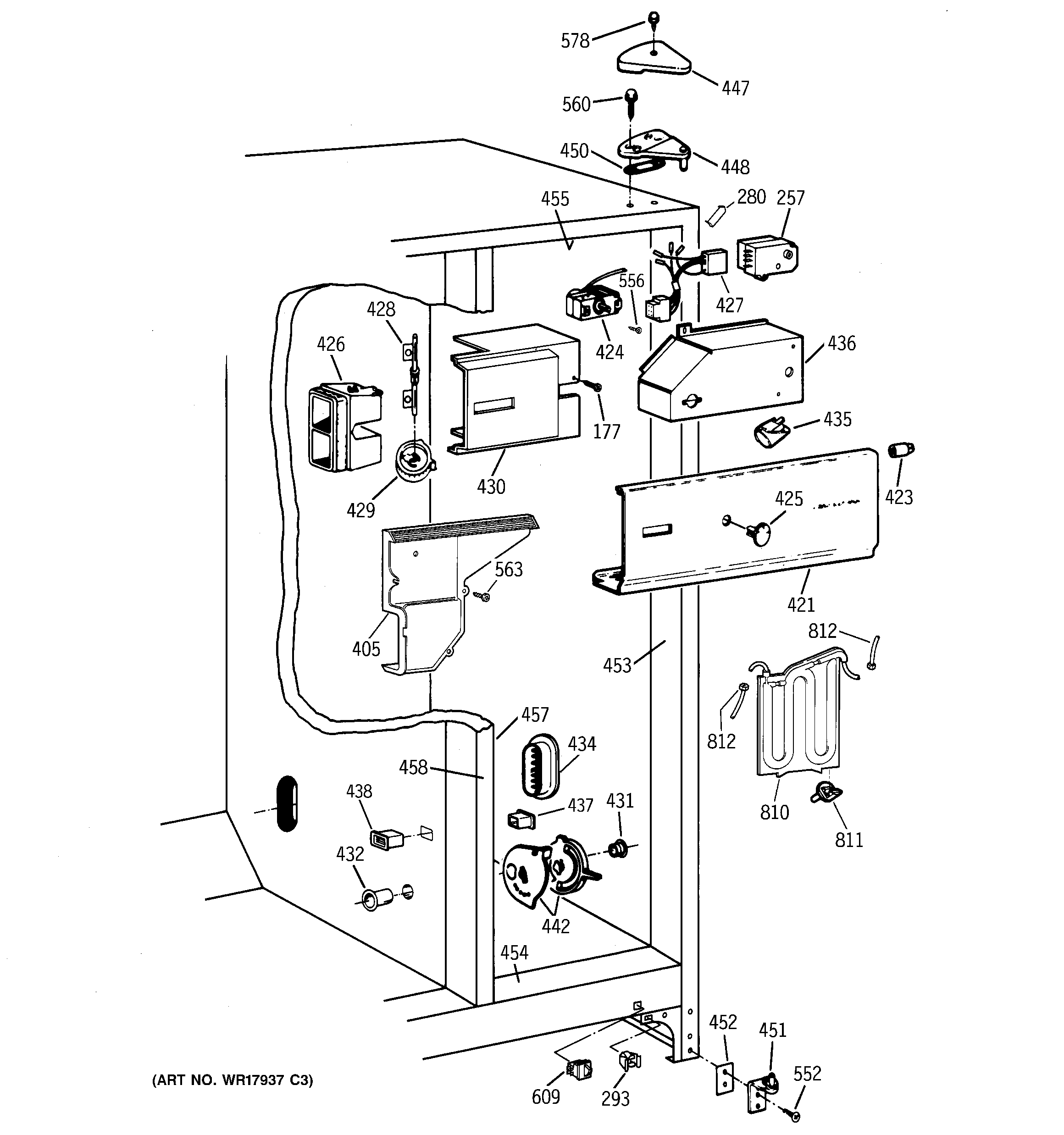 GE TFEW27RRAWH fresh food section diagram