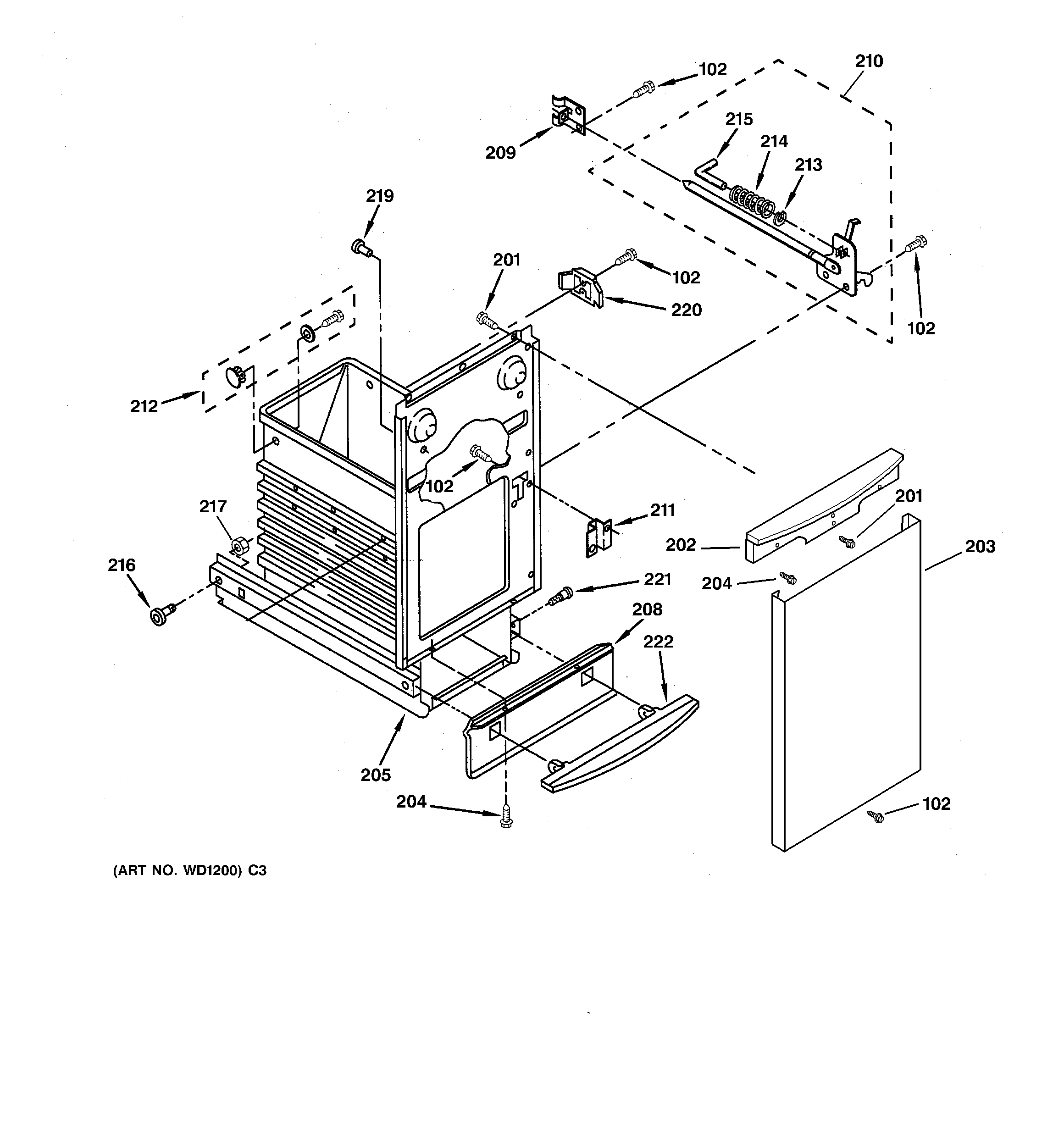 GE GCG1540F0SS container parts diagram