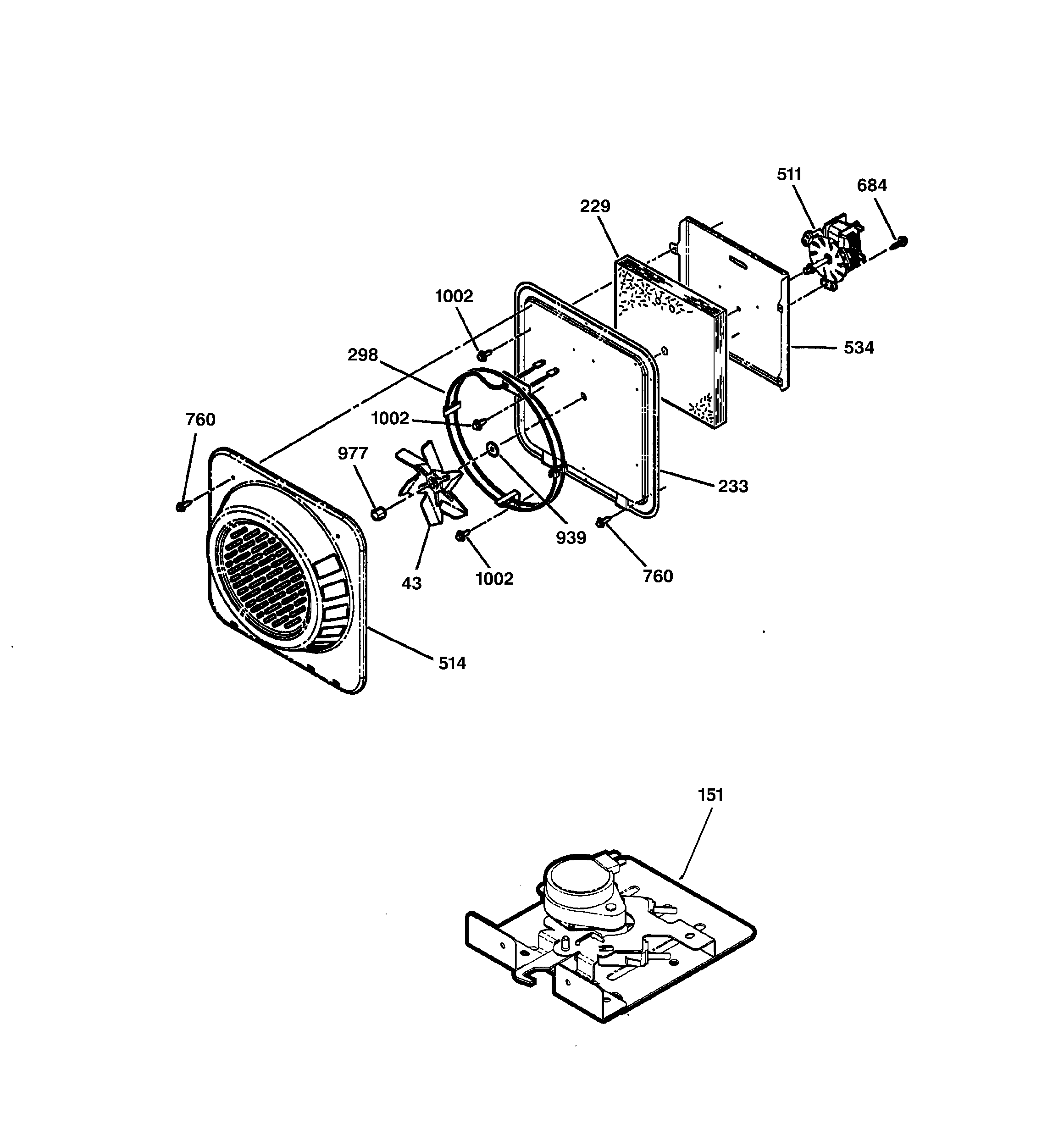 GE JB940AB4AA fan & door lock diagram