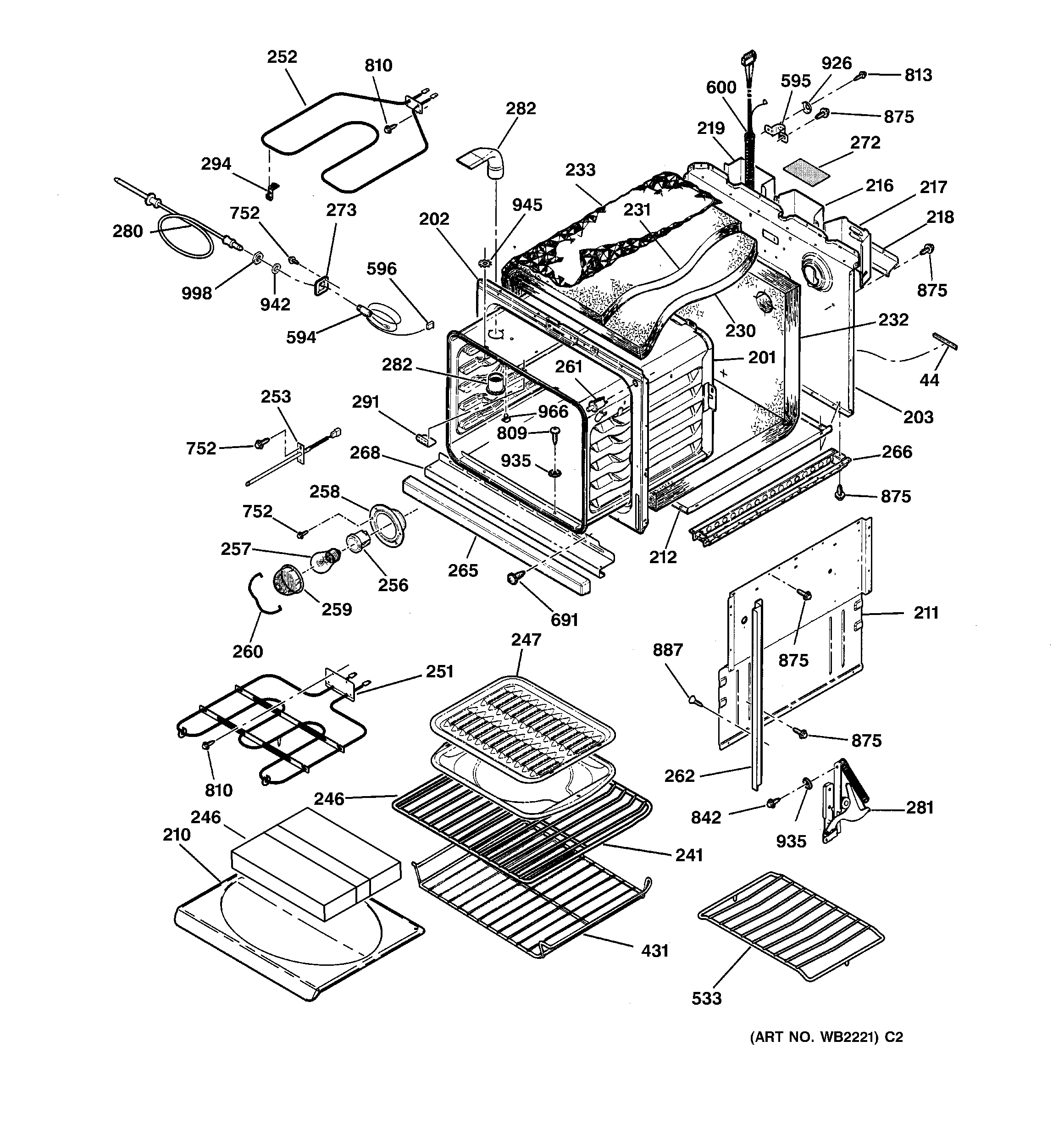 GE JK910CA3CC body parts diagram