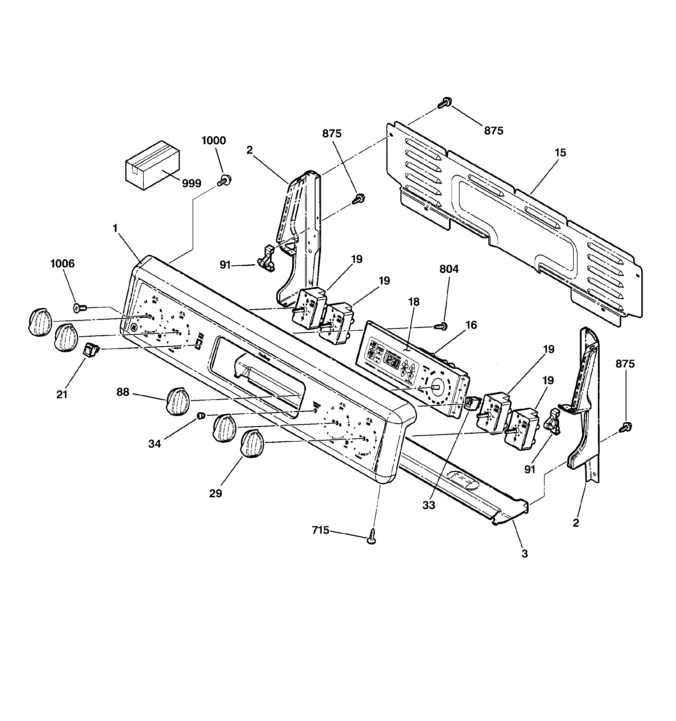 GE JBP35WB4WW control panel diagram