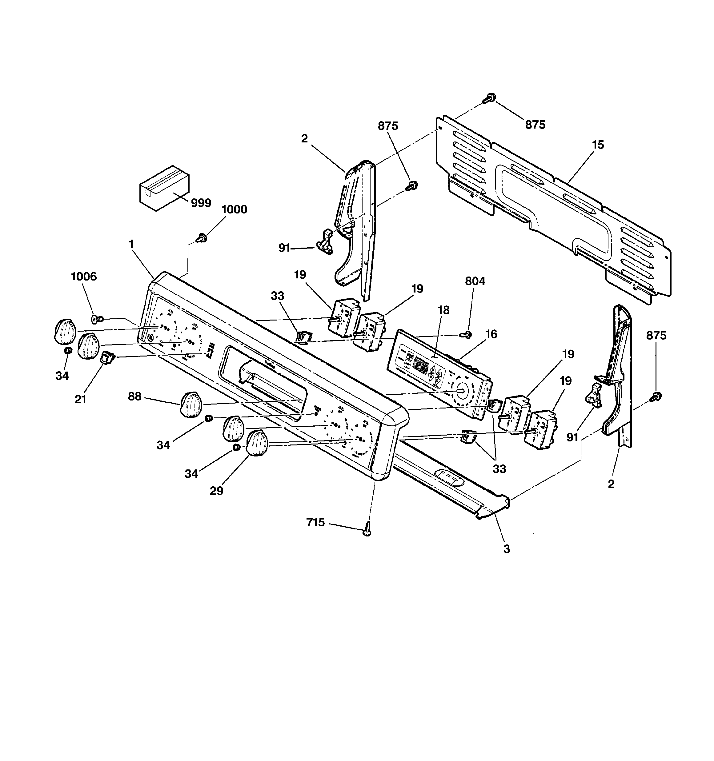 GE EER2000C04BB control panel diagram