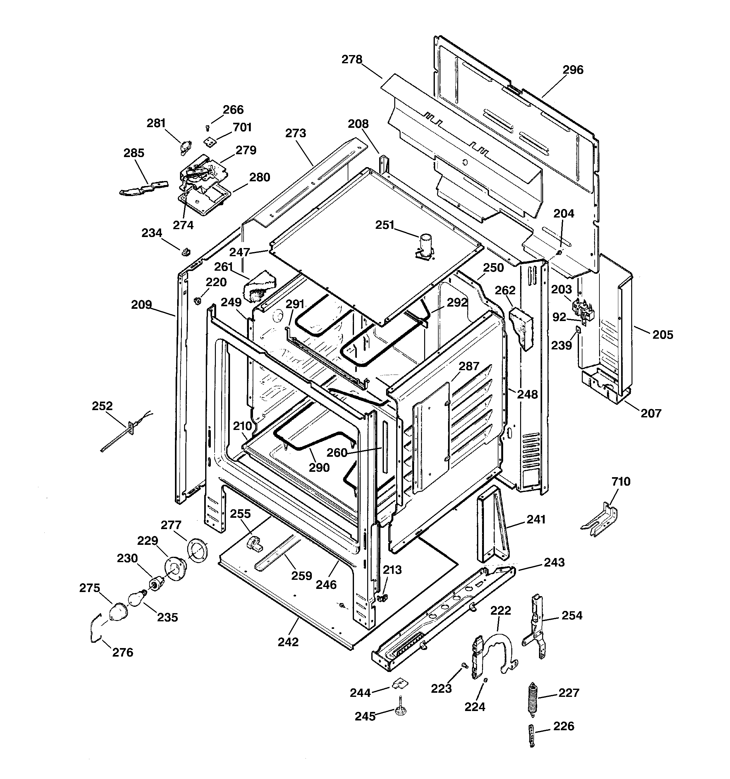GE JBP21WC1WW body parts diagram