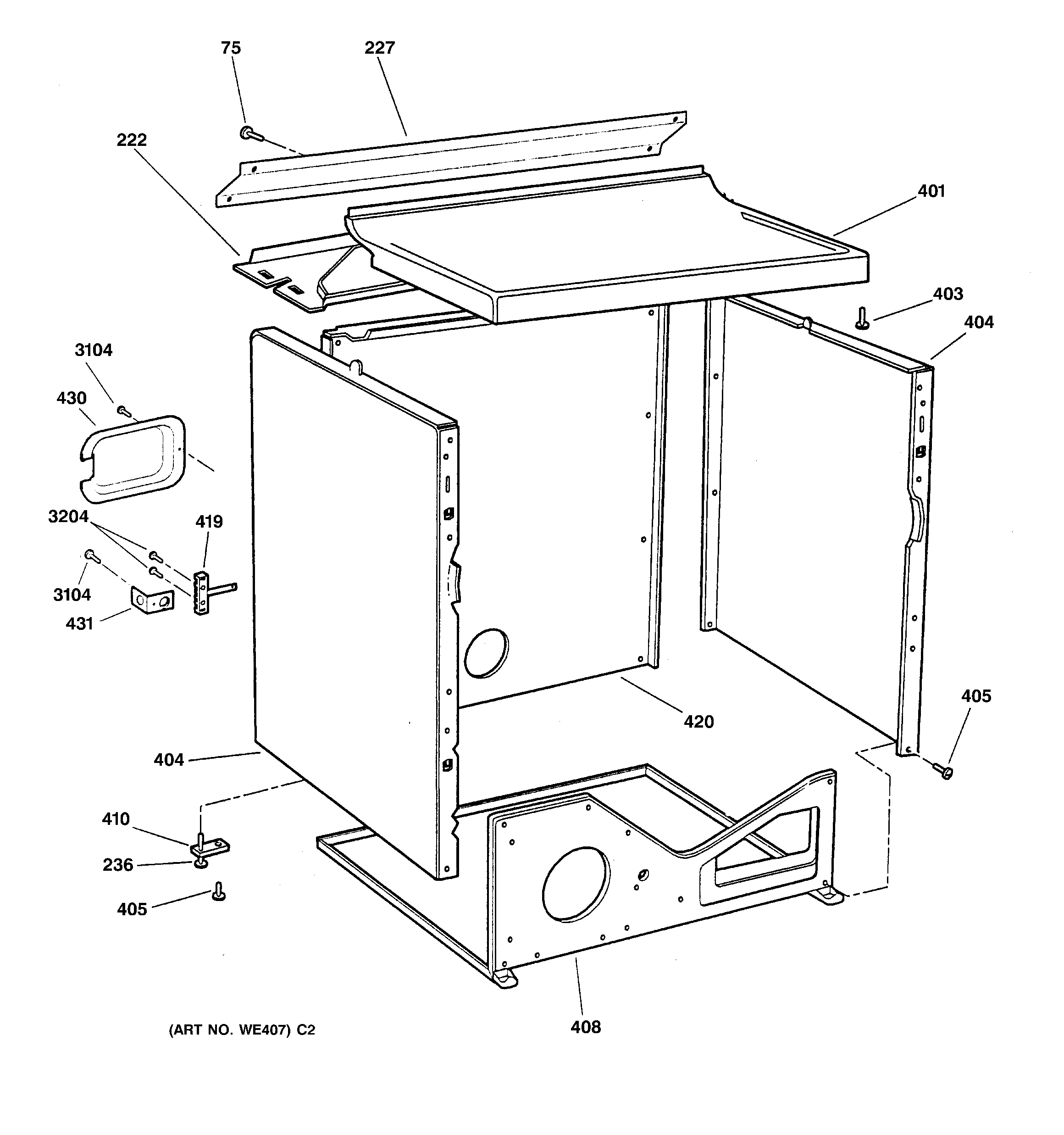 GE DWXR483EA0AA cabinet diagram