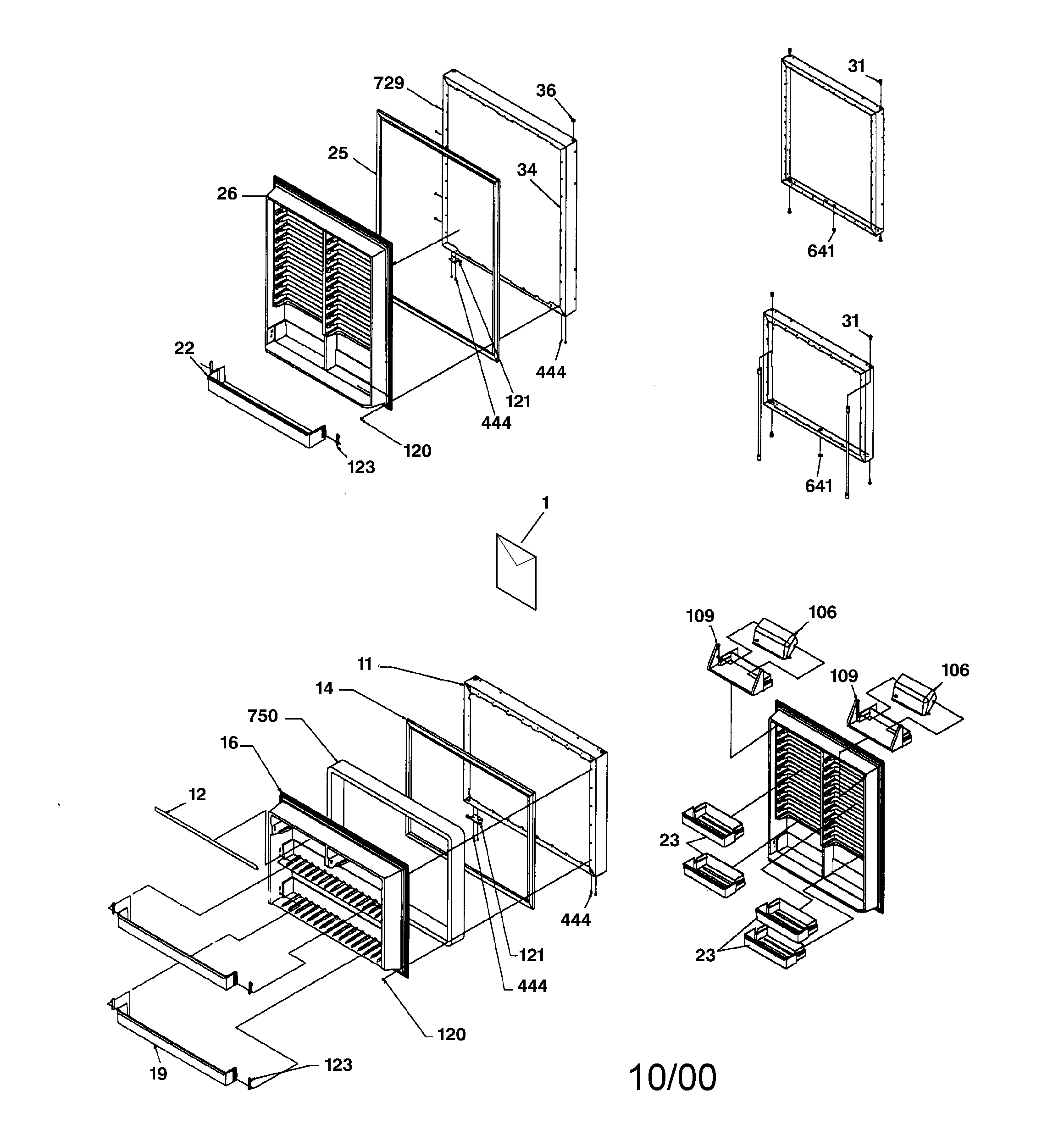 GE TCX22PACCWW door assemblies diagram