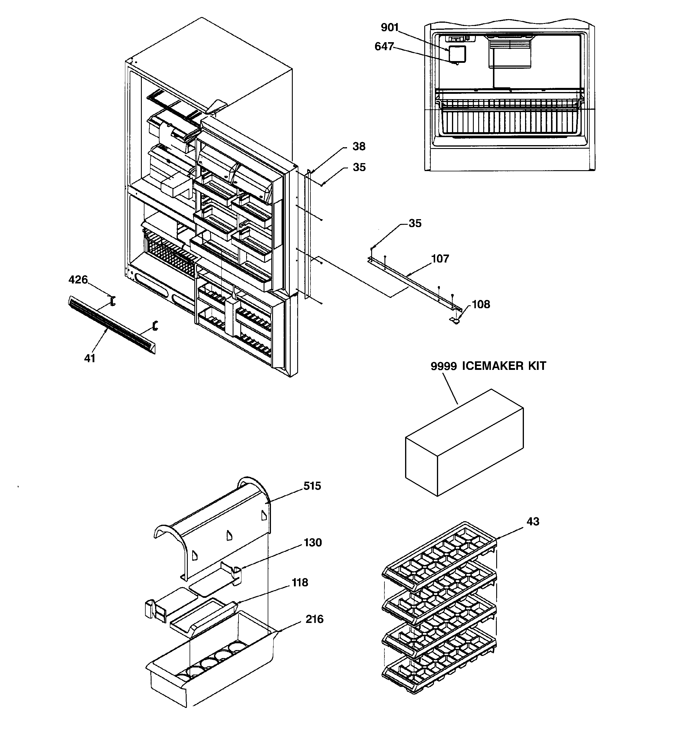 GE TCX22PACCWW door handles & accessories diagram