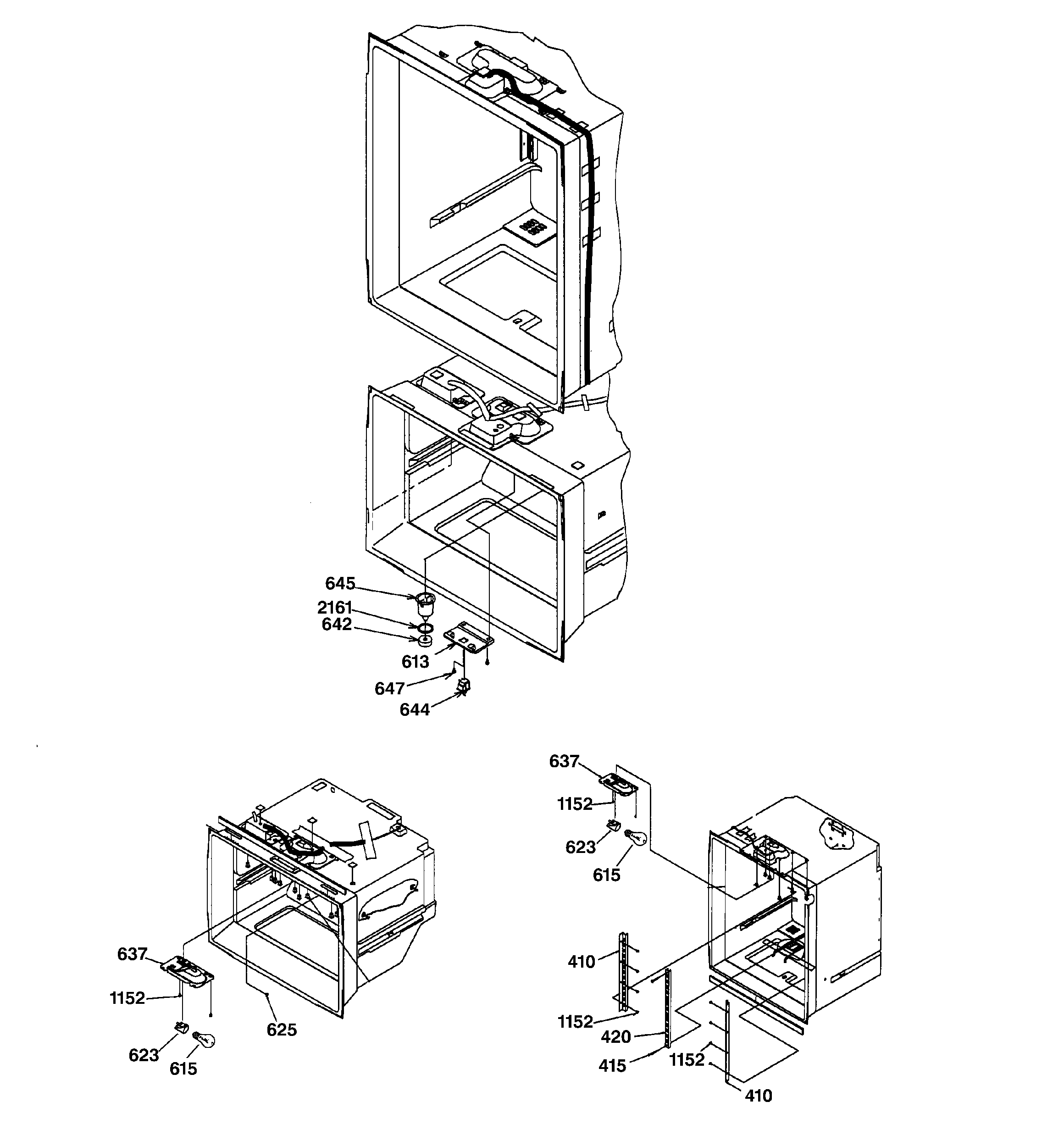 GE TCX22PACCWW light switches & drain funnel diagram