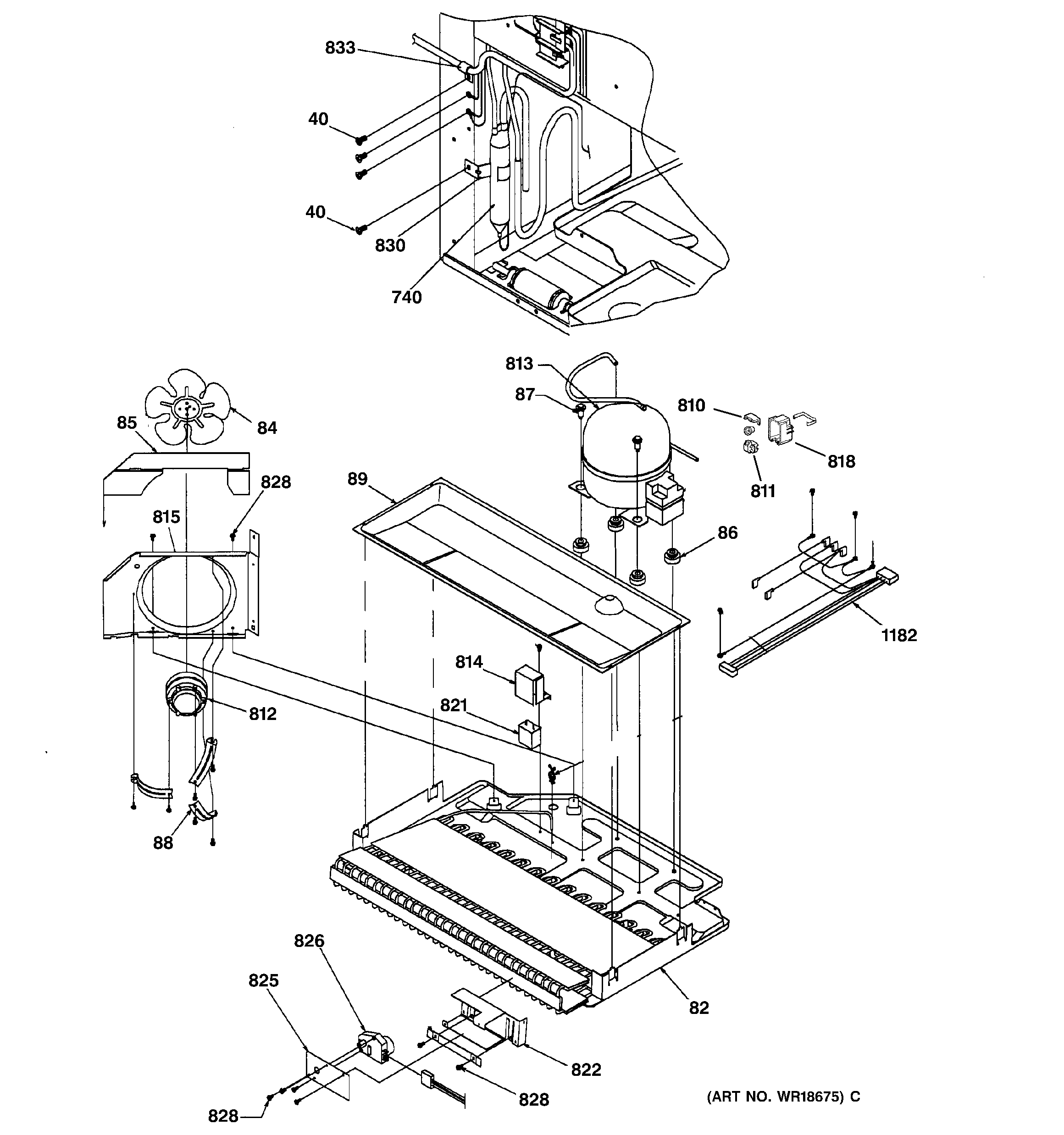 GE TCX22PACCWW machine compartment assembly diagram