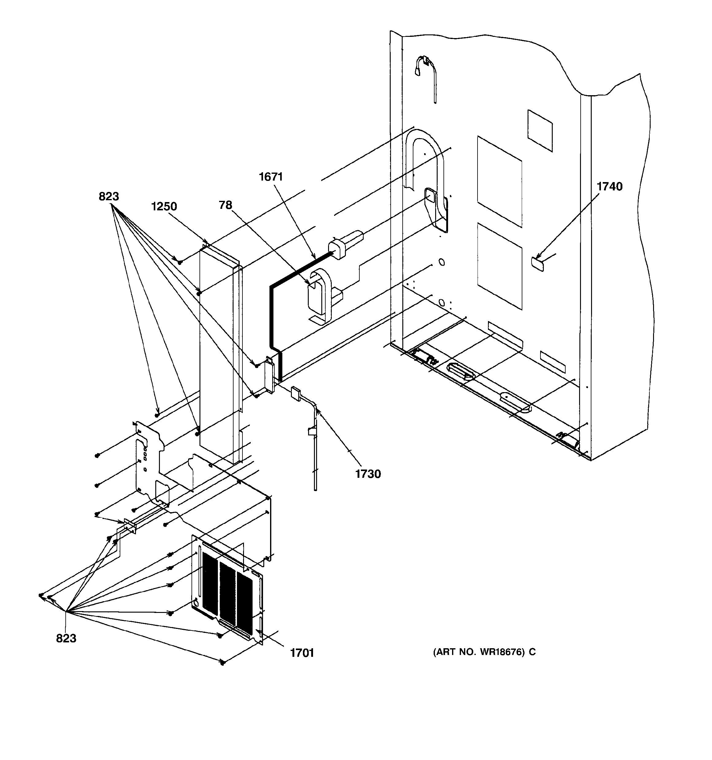 GE TCX22PACCWW cabinet back diagram