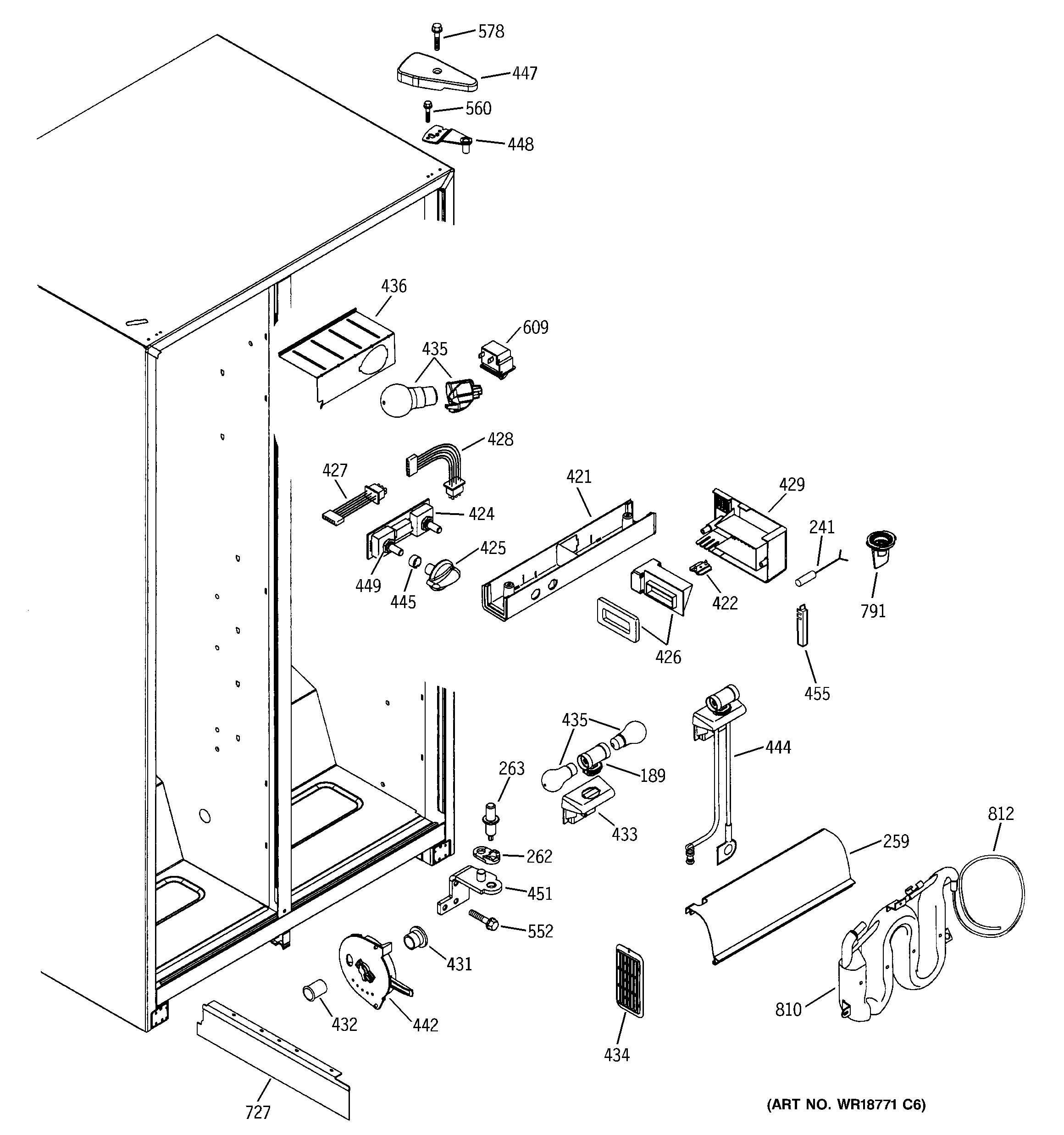 GE GSS22JEMAWW fresh food section diagram