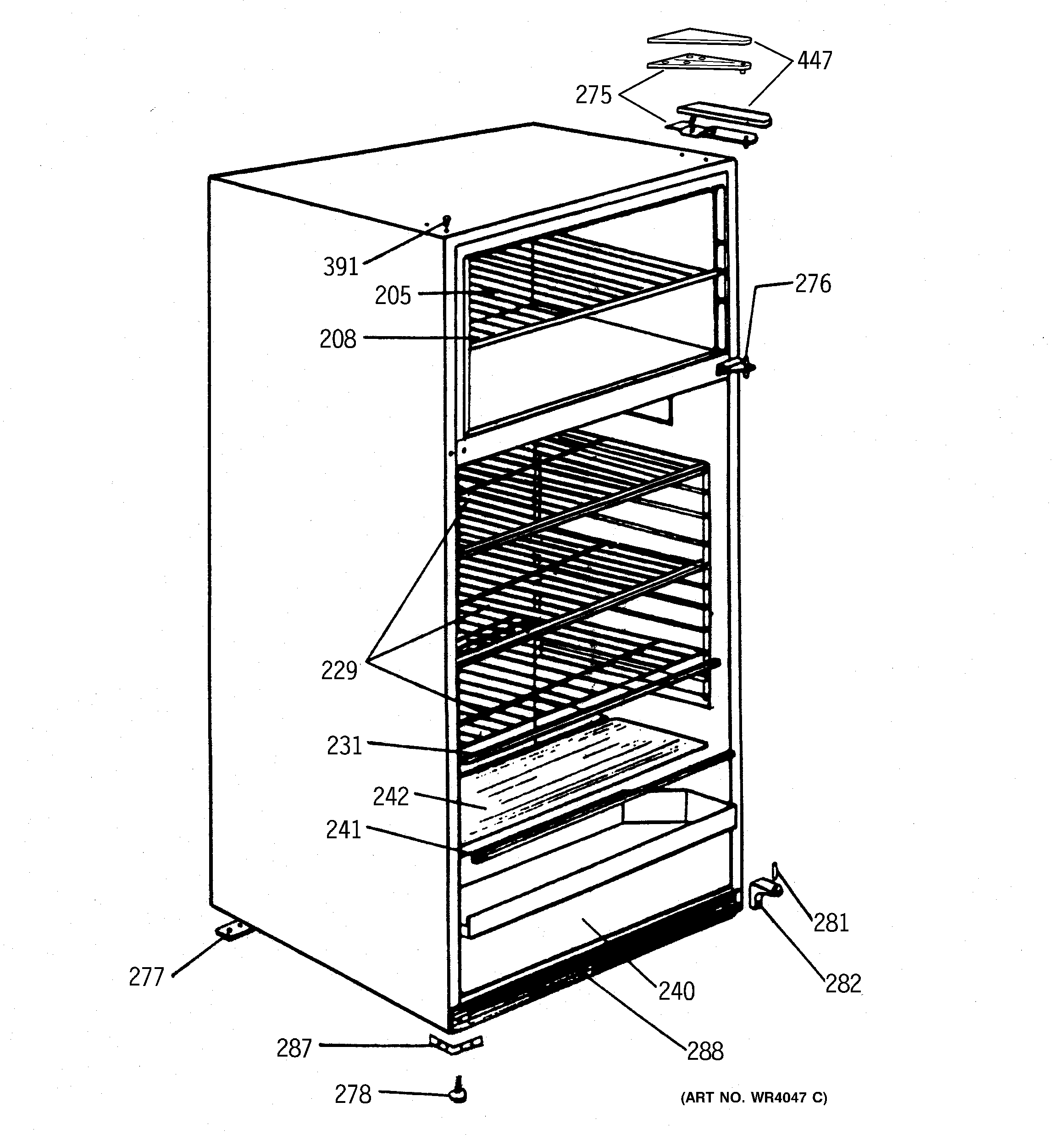 GE TDX9SNSCRWH cabinet diagram