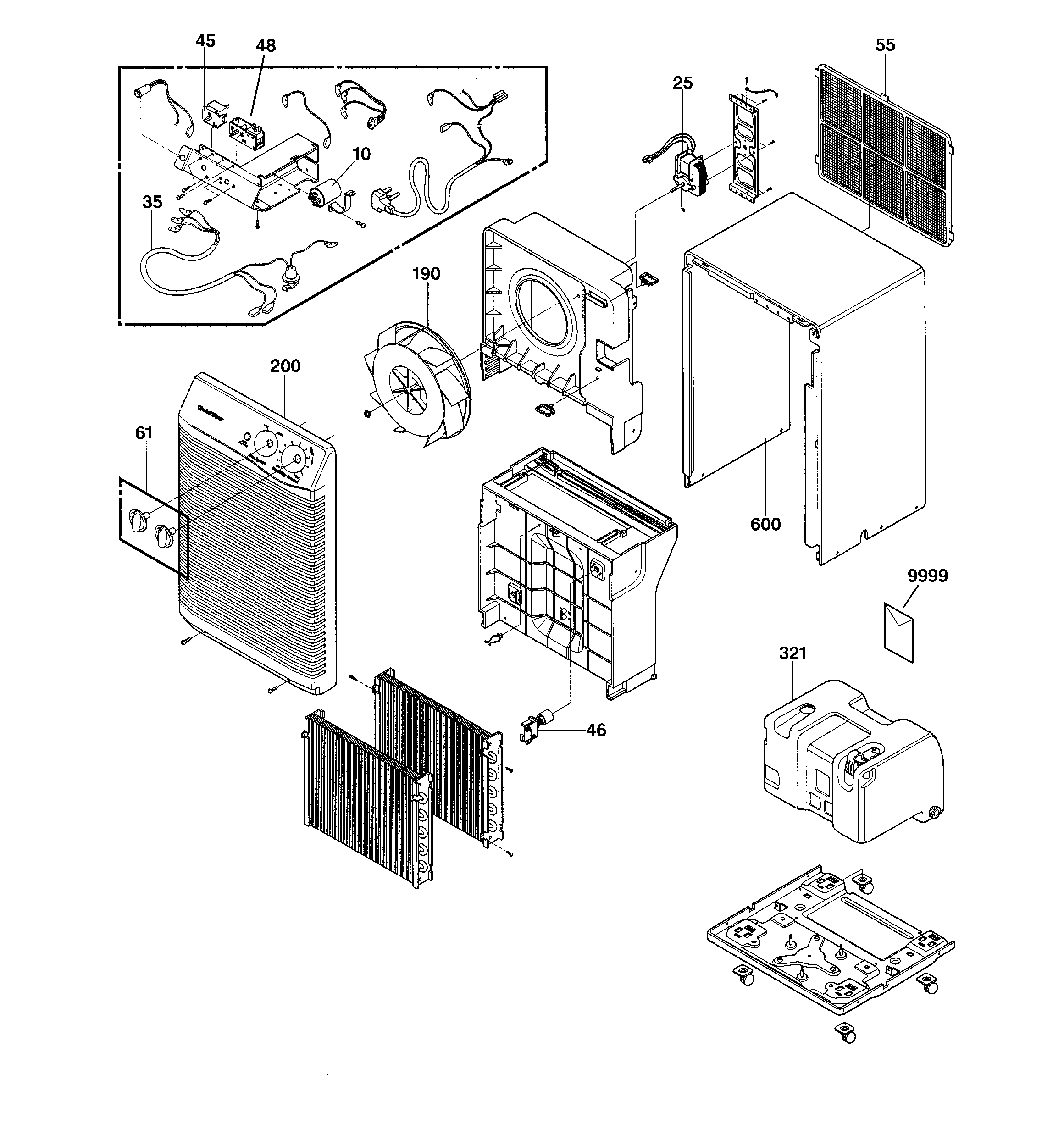 GE AHG30LAG1 dehumidifier diagram