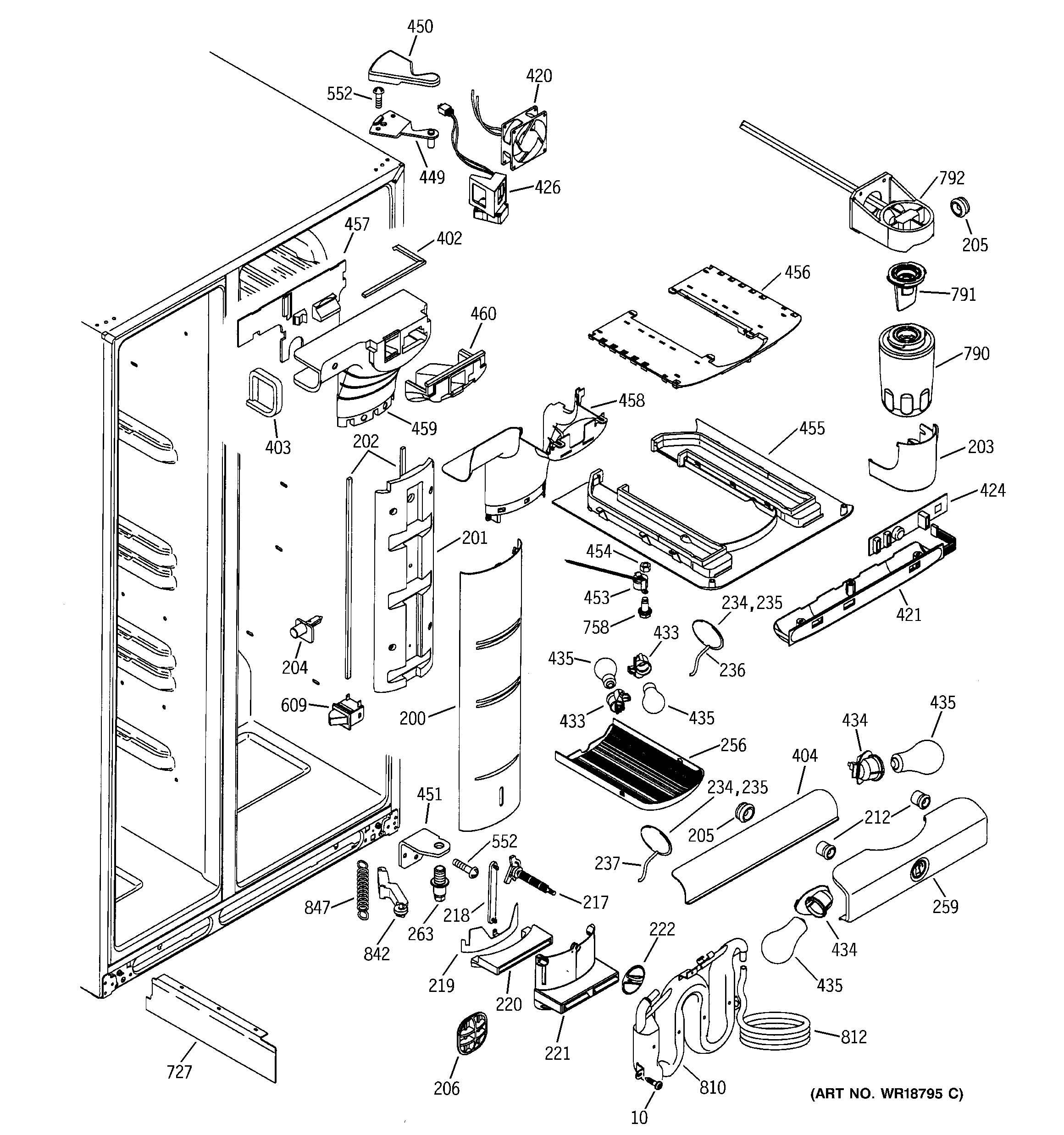 GE PSS27MGMAWW fresh food section diagram