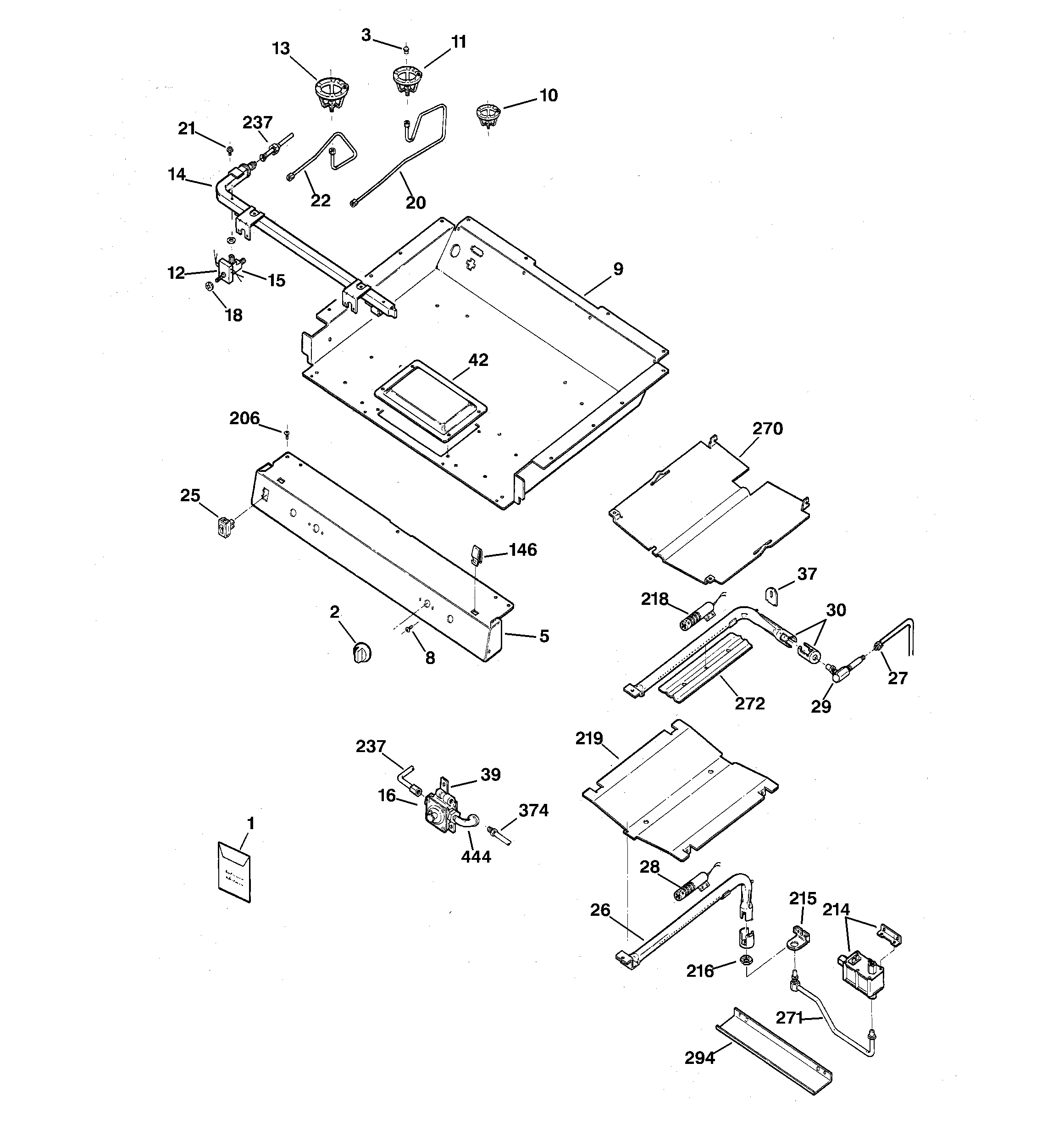 GE EGR3000ED0BB gas burner parts diagram