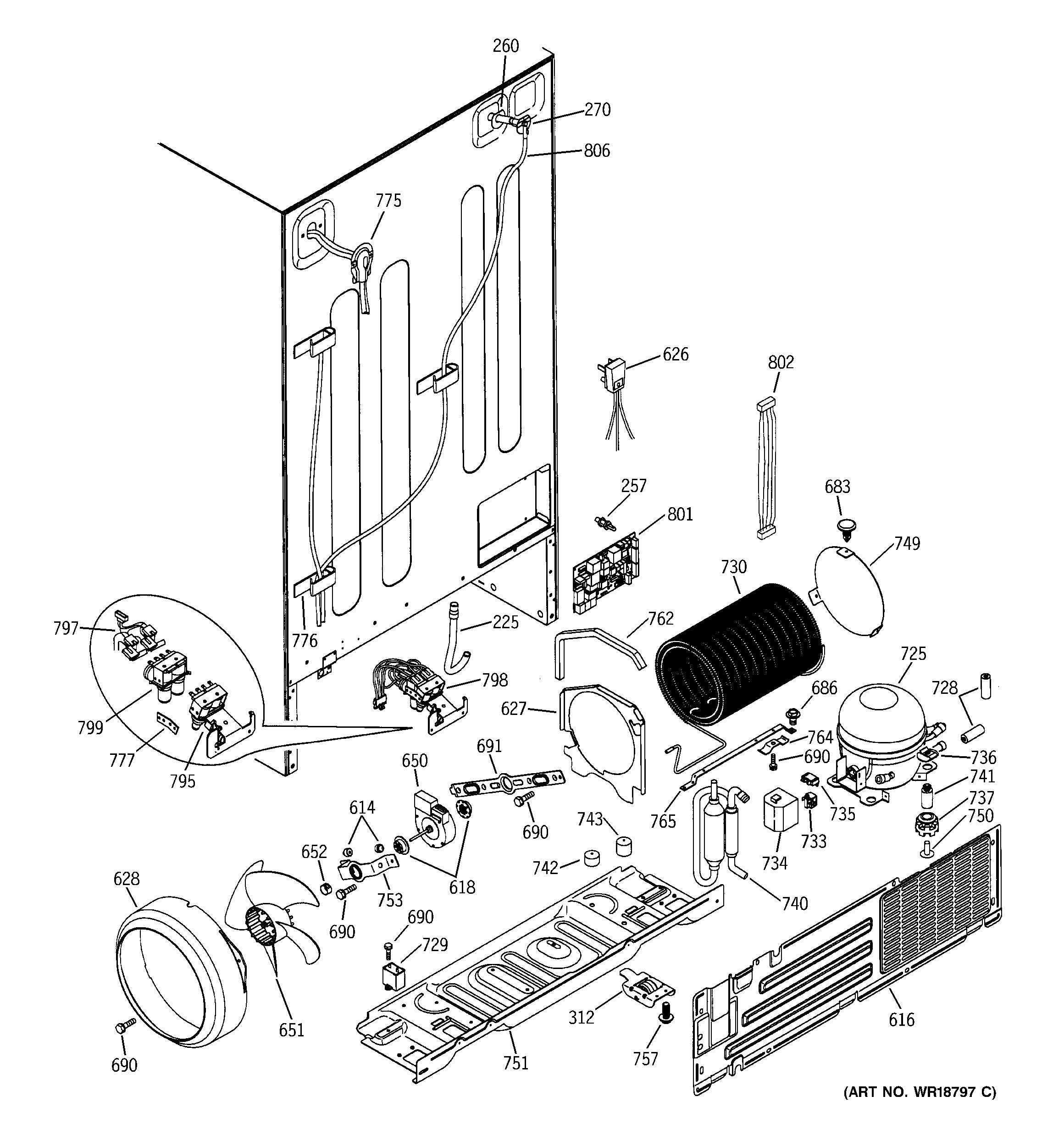 GE PSS25SGMABS unit parts diagram