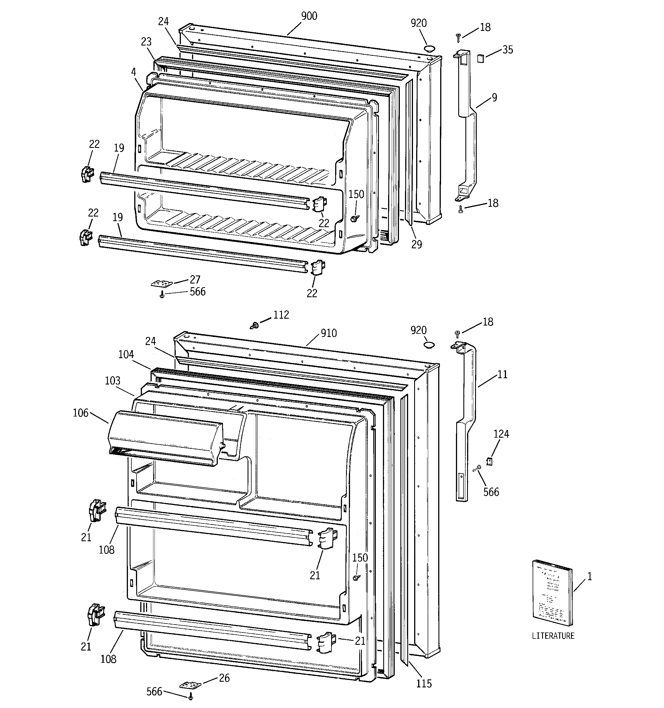 GE STS15ABMBRWW doors diagram