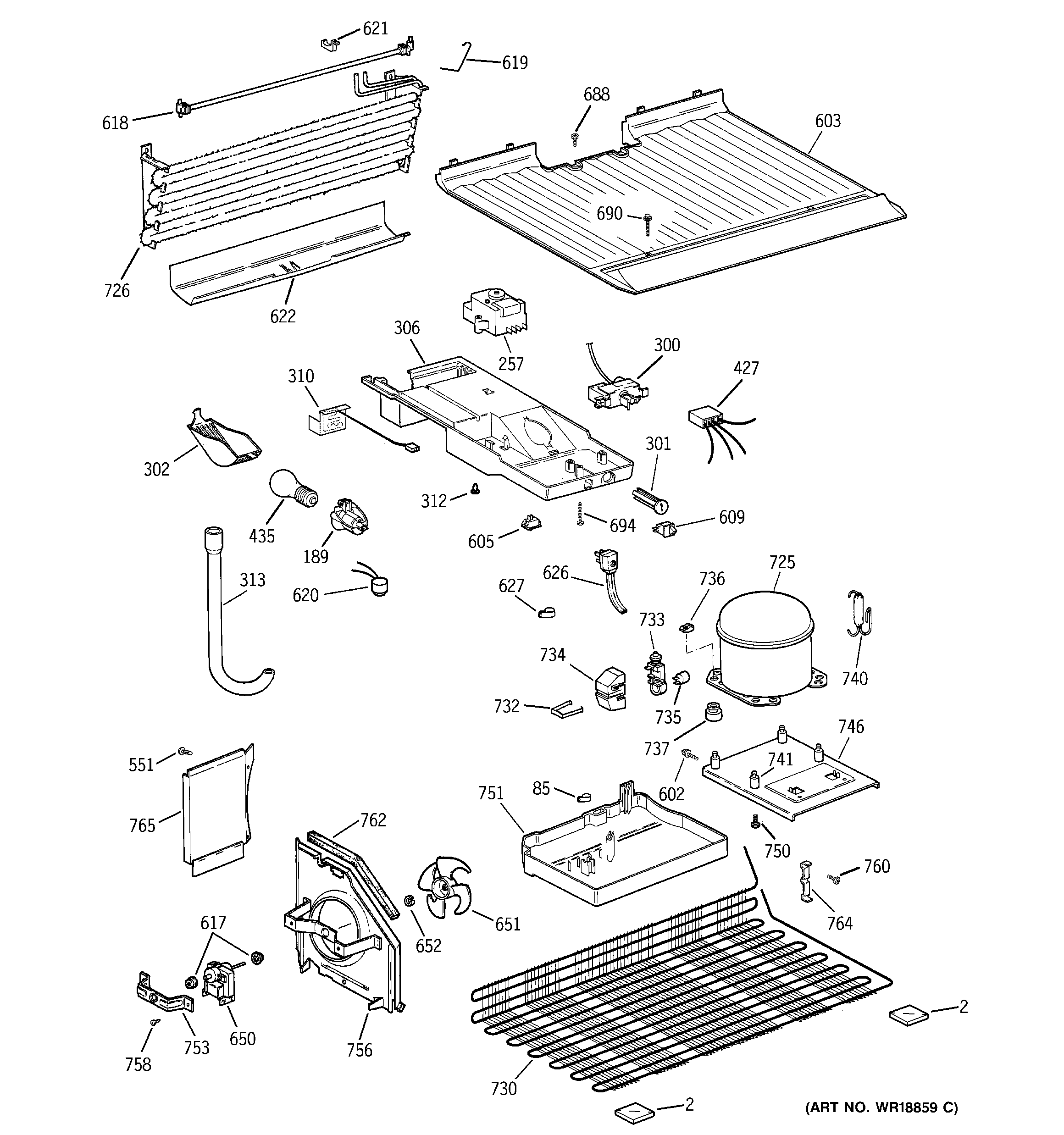 GE GTG16BBMCRWW unit parts diagram