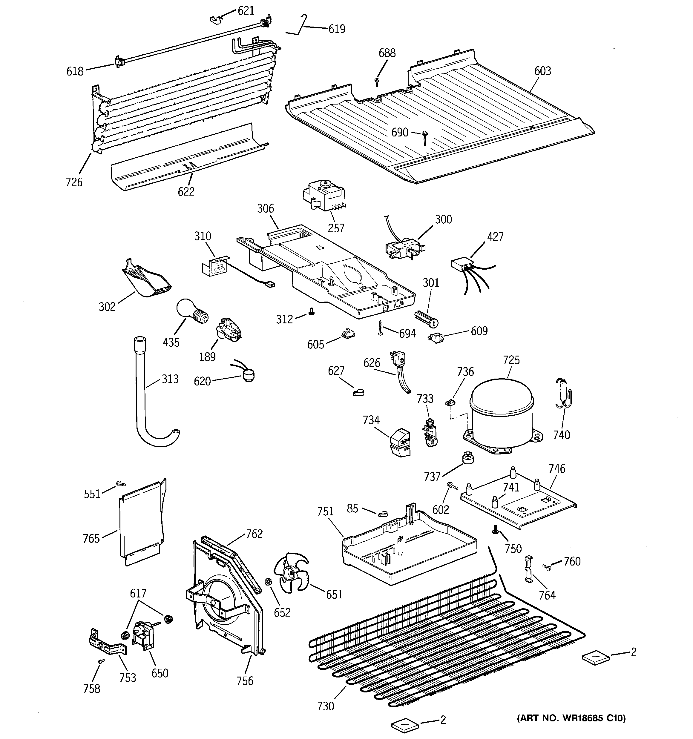 GE GTG15BBMCRWW unit parts diagram
