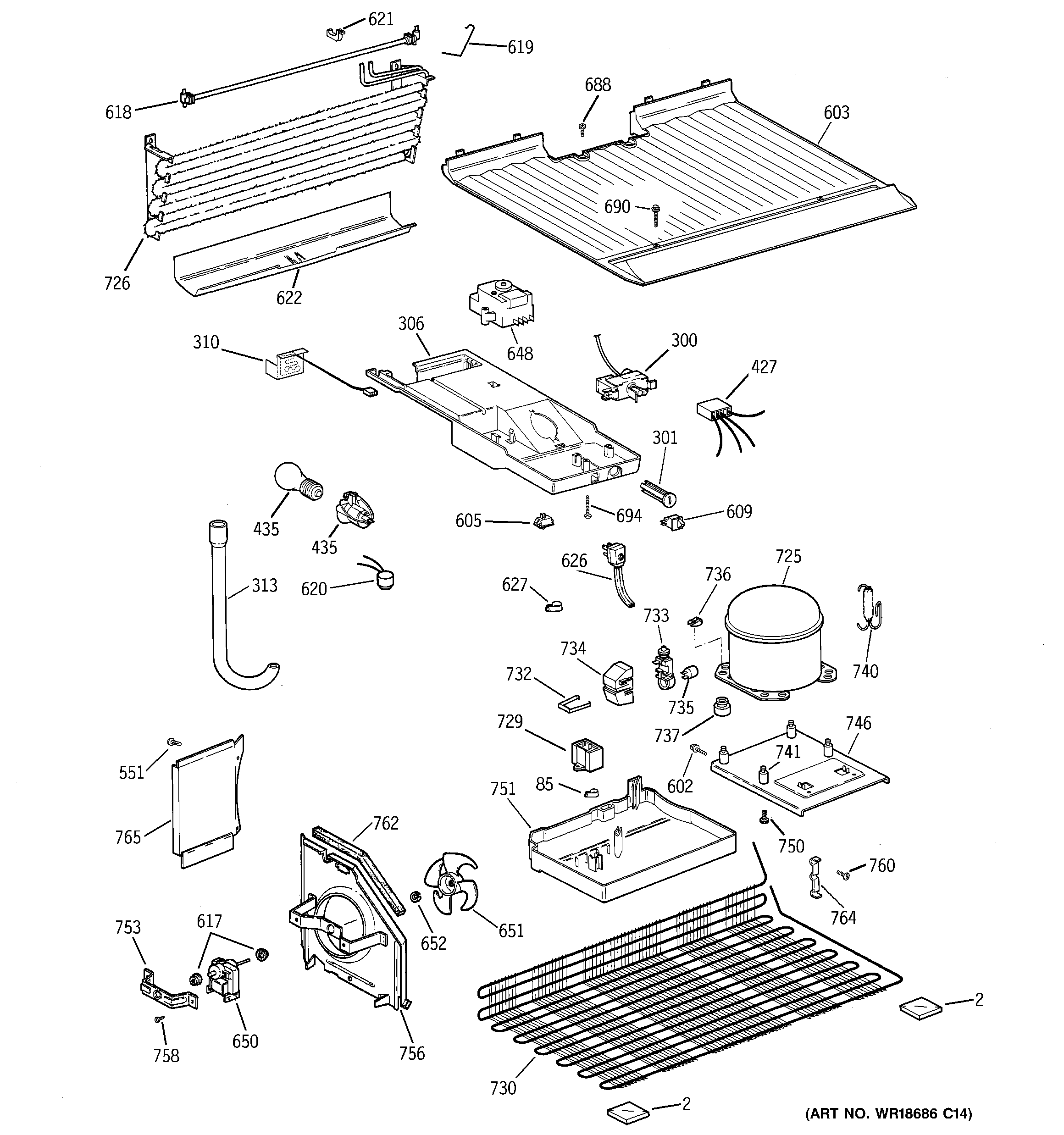 GE GTT15FBMBRWW unit parts diagram