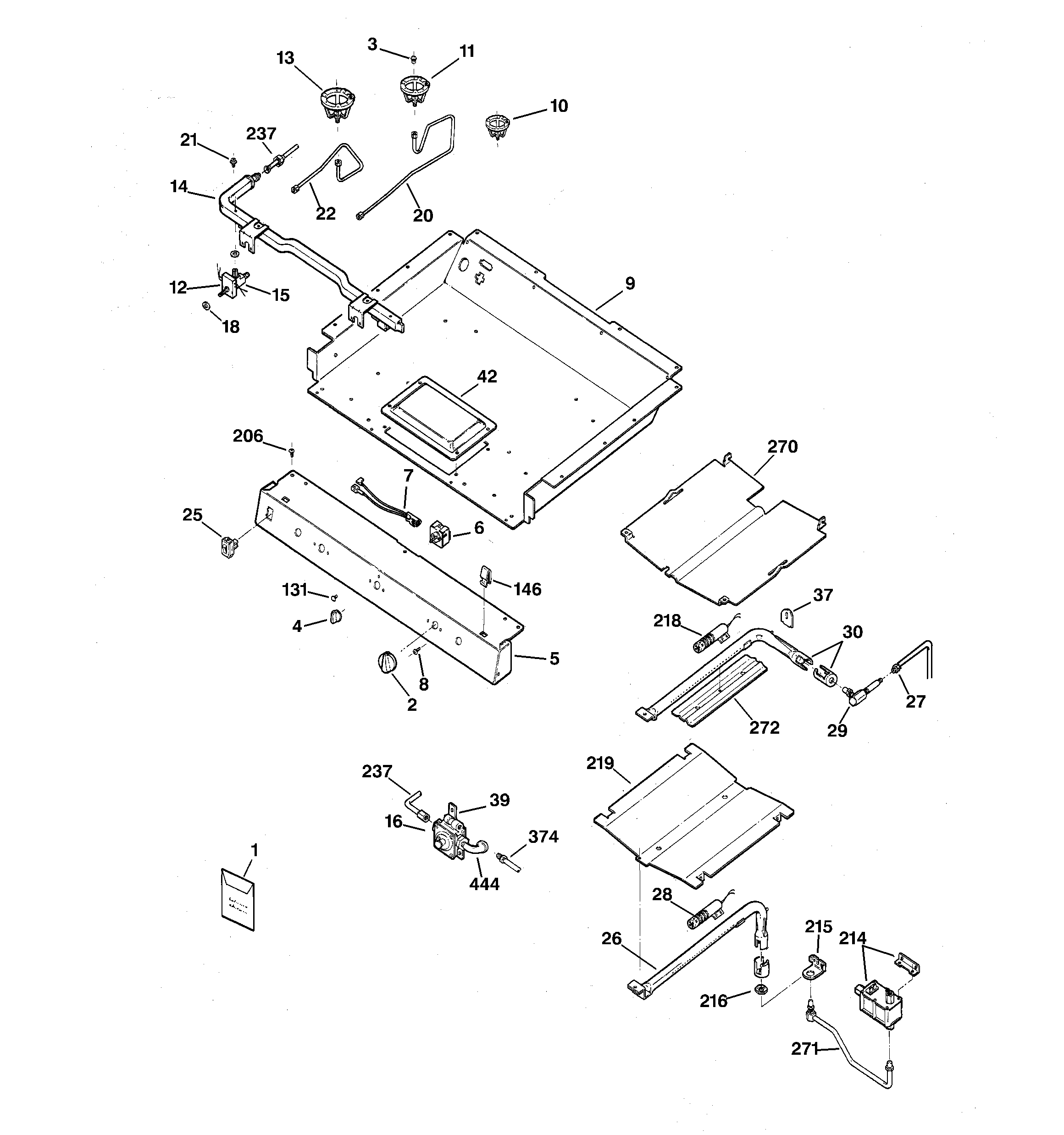 GE JGB910WEC1WW gas burner diagram