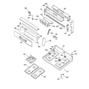 GE JGB910BEC1BB control panel & cooktop diagram