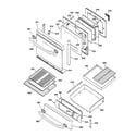GE JGB910BEC1BB door & drawer parts diagram