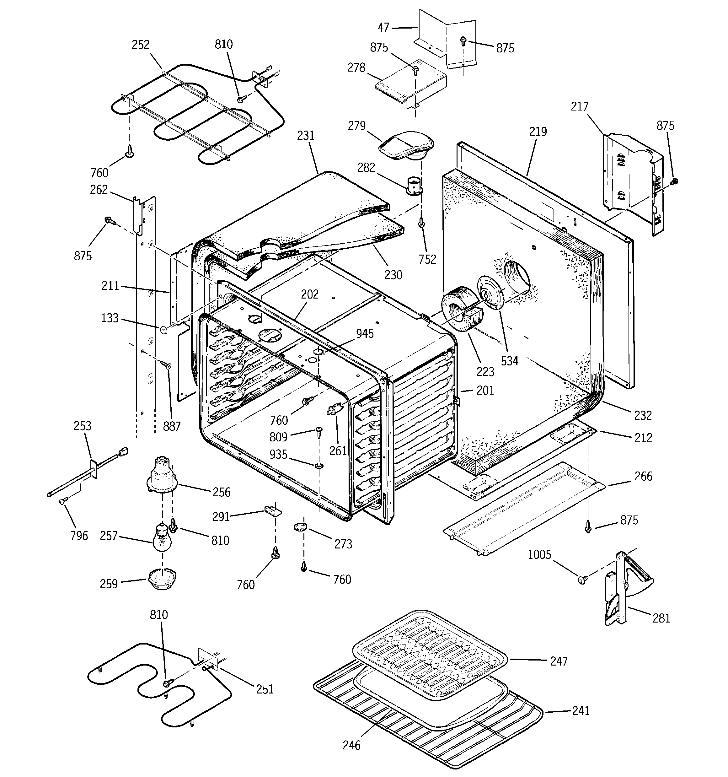 GE JTP47SC2SS upper body diagram