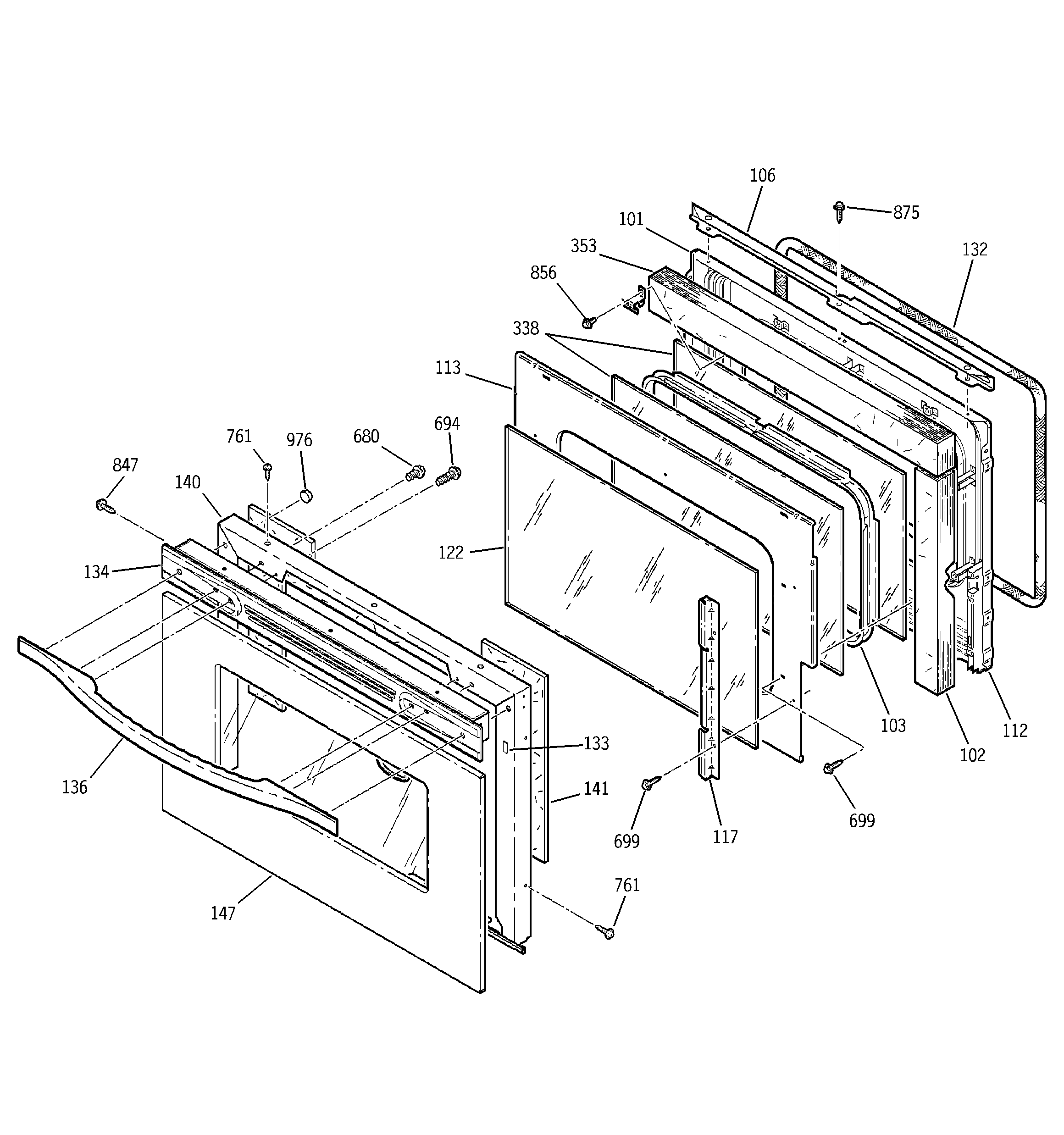 GE JTP47SC2SS door diagram