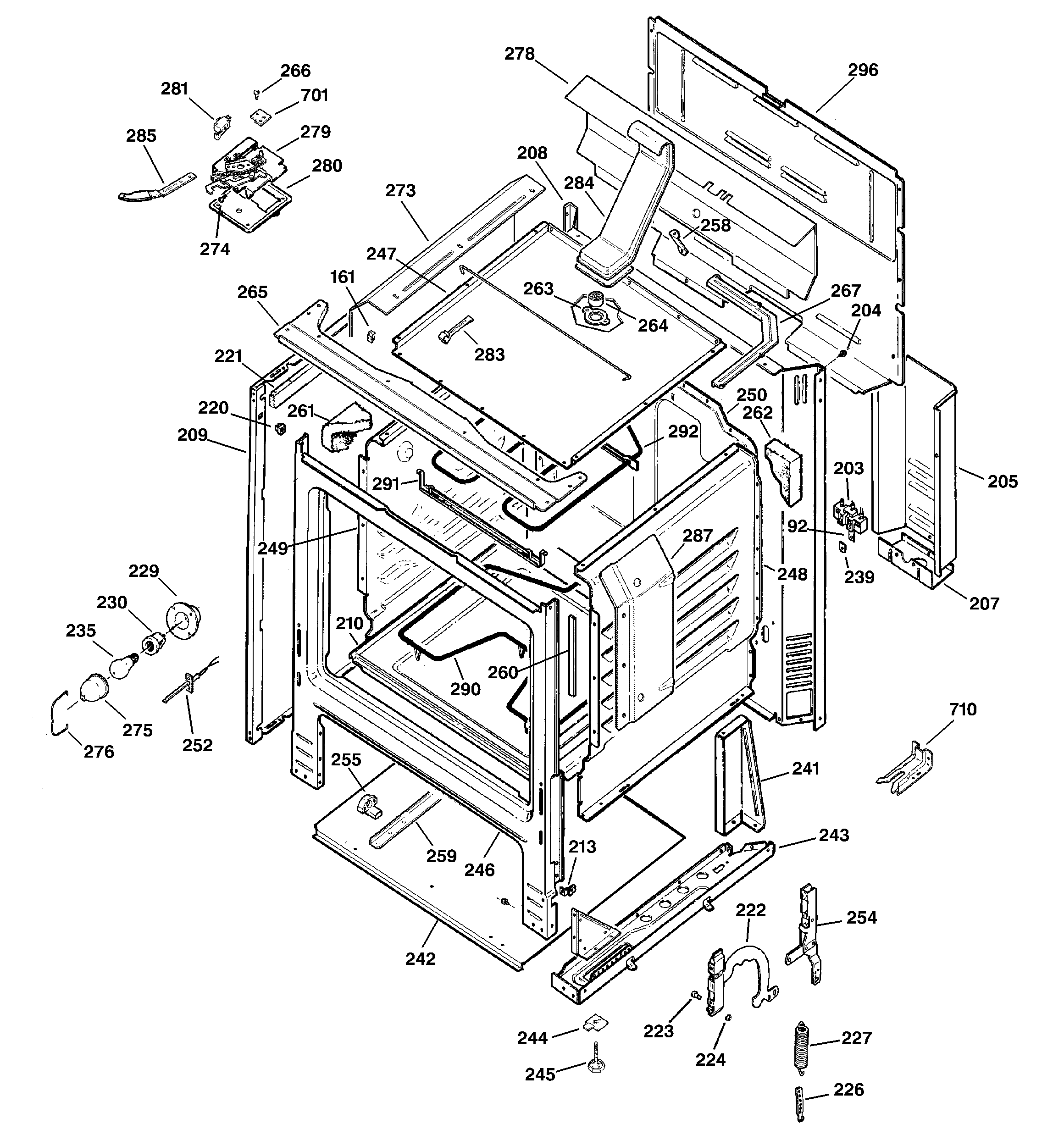 GE JBP61BD1WH body parts diagram