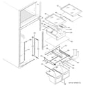 GE GTS18UBMARCC fresh food shelves diagram