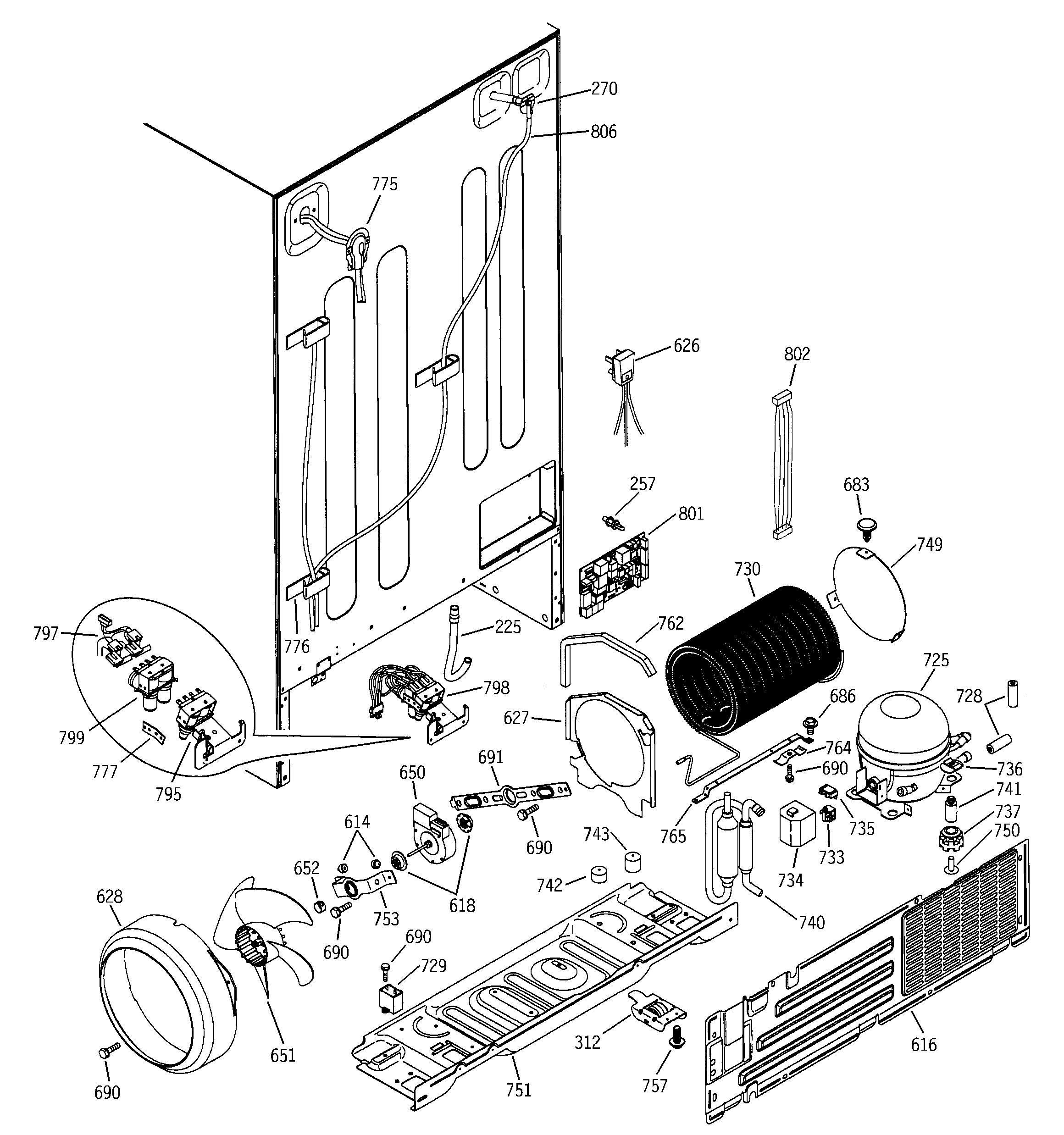 GE PSS25NGMACC unit parts diagram