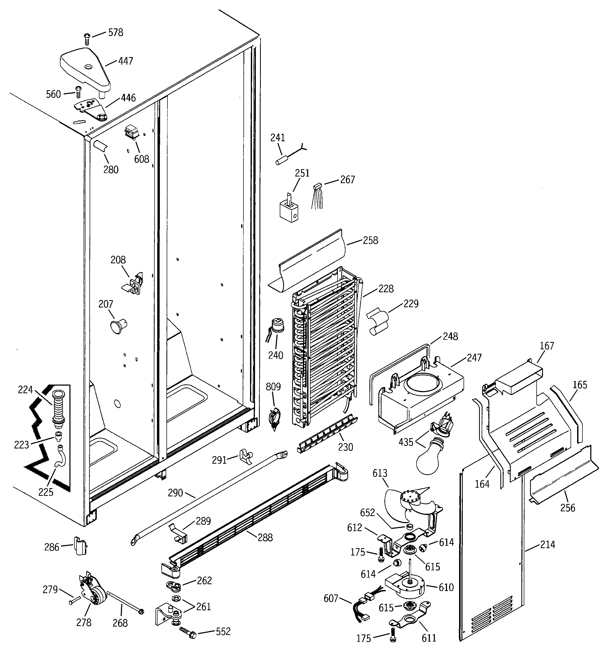 GE GSS22JEMBCC freezer section diagram