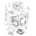 GE JTP95BA4BB oven body with microwave support diagram