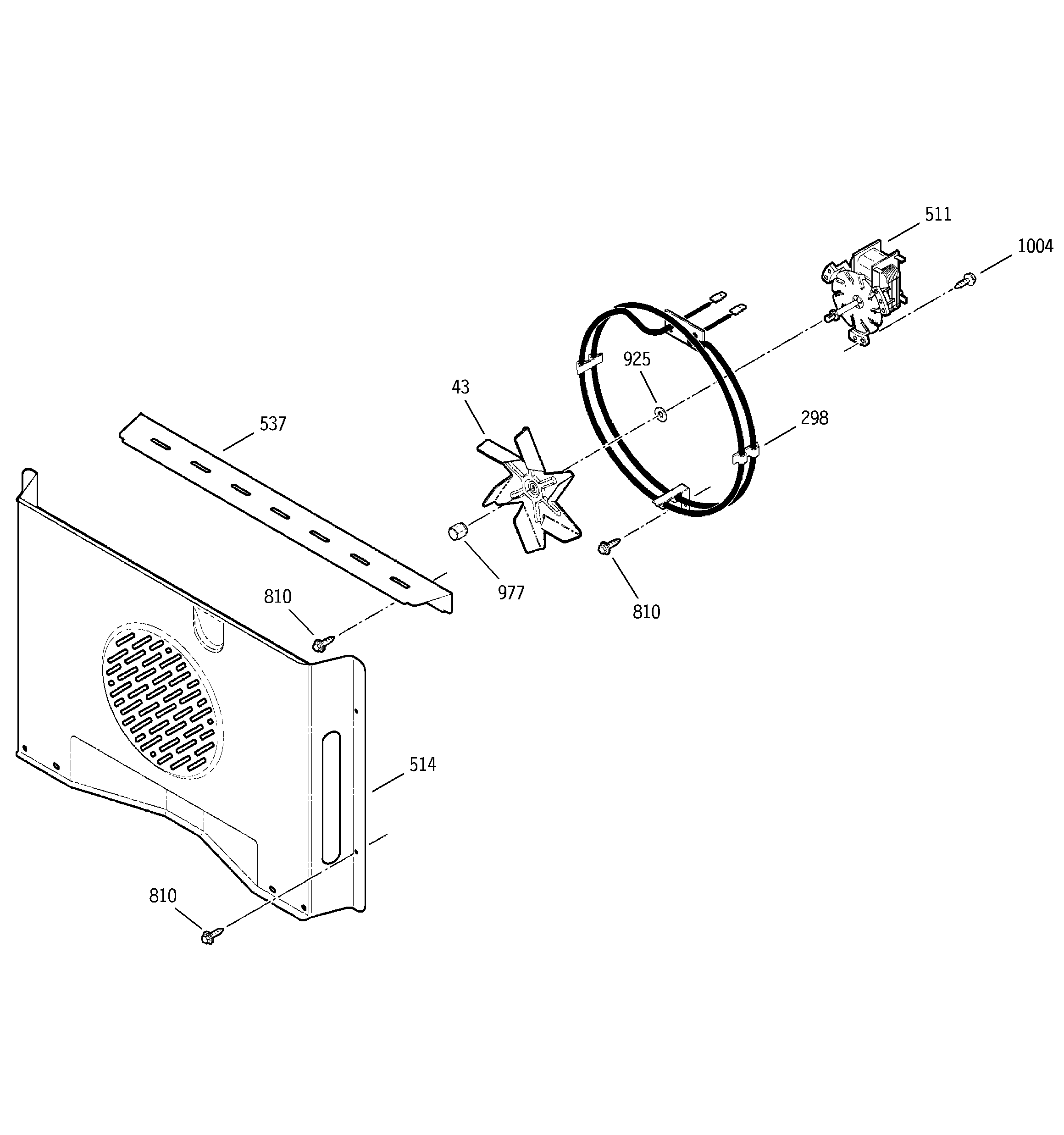 GE JTP95BA4BB convection fan diagram