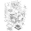 GE JTP95BA5BB oven body with microwave support diagram