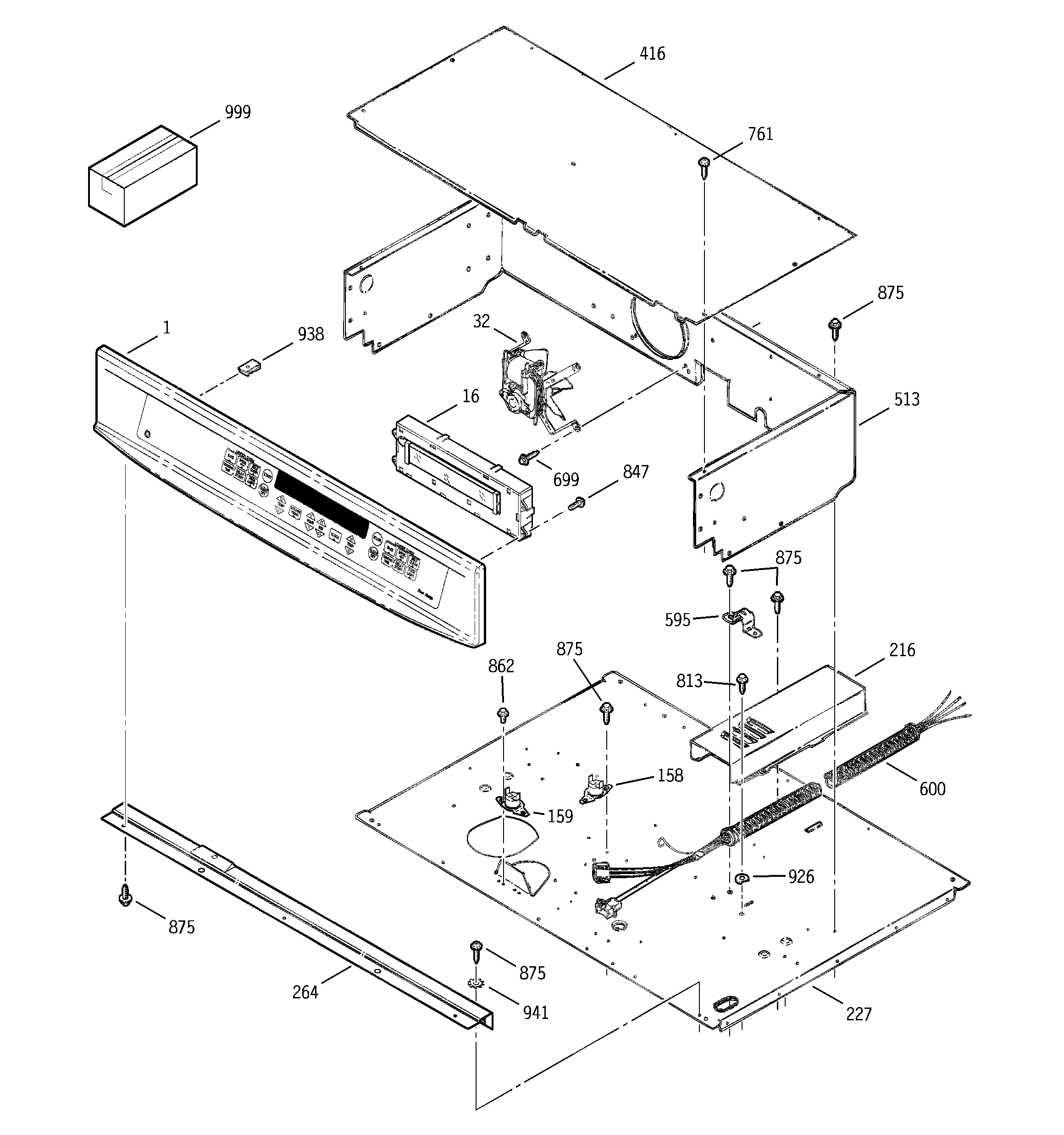 GE JTP45BA4BB control panel diagram