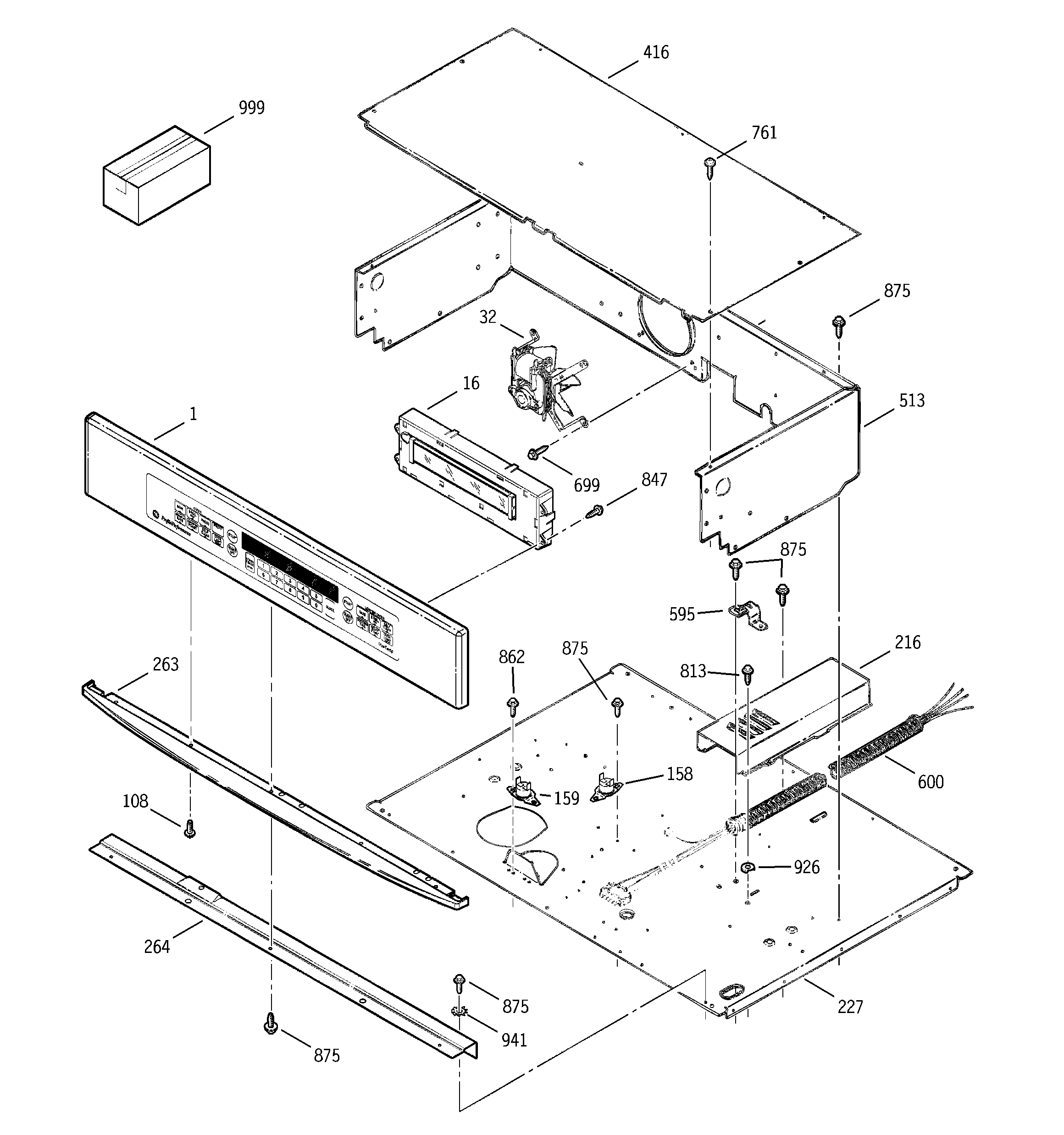 GE JT950SA4SS control panel diagram