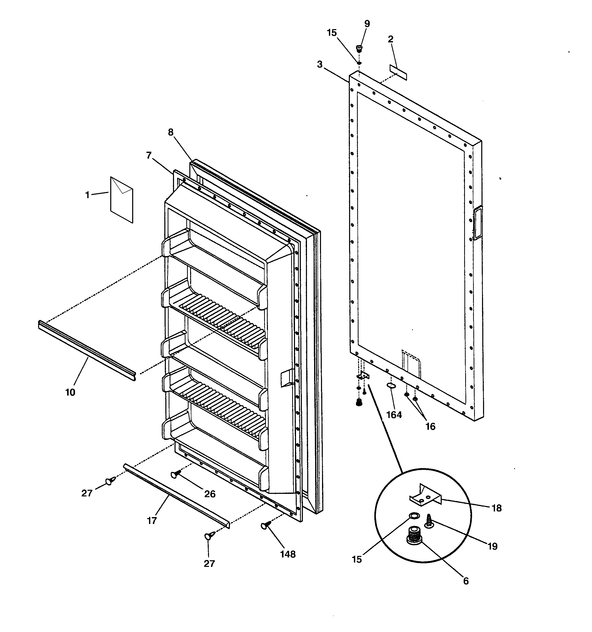 GE FUM9SMARWH door diagram