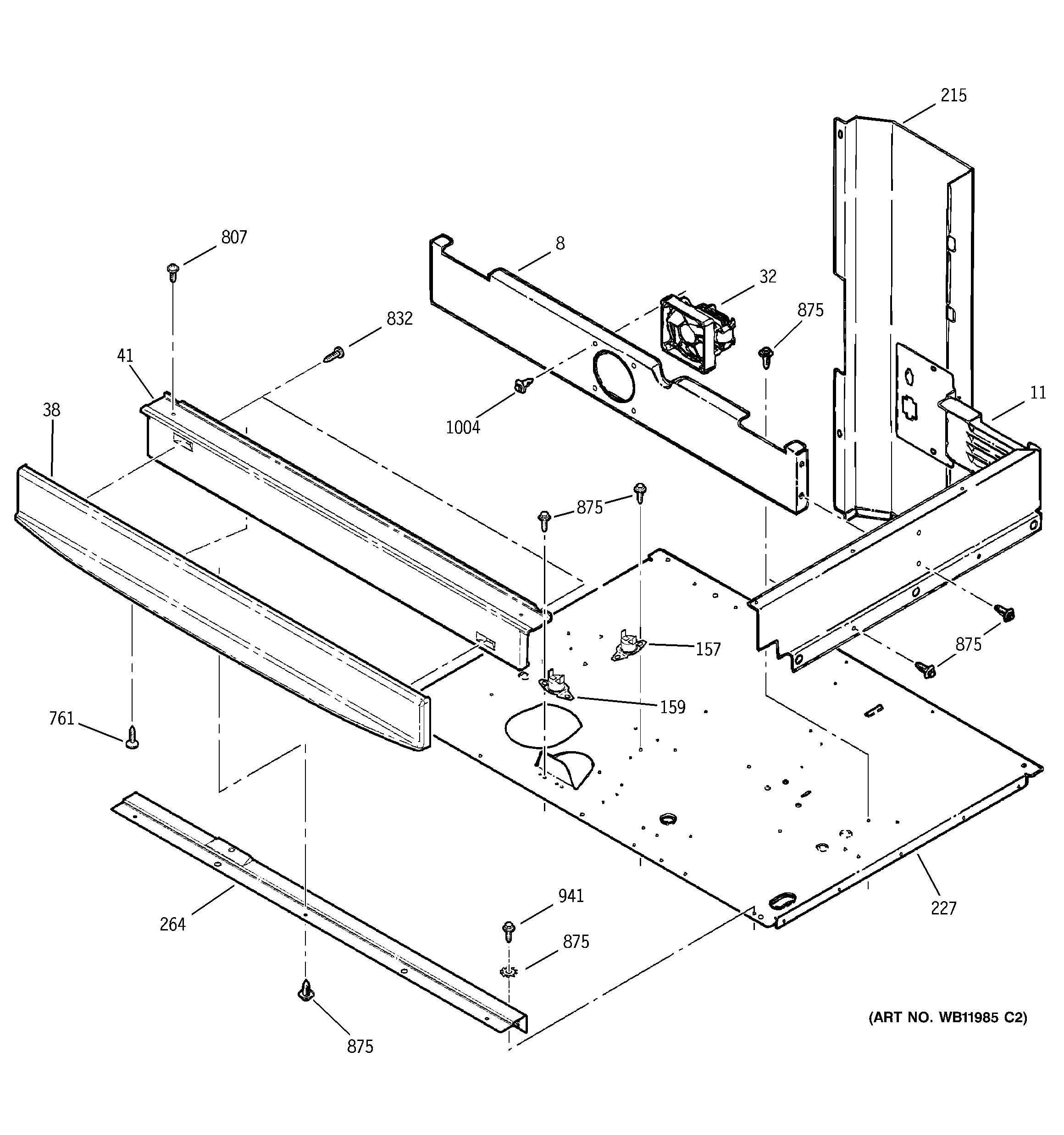 GE JTP56WA5WW center spacer diagram