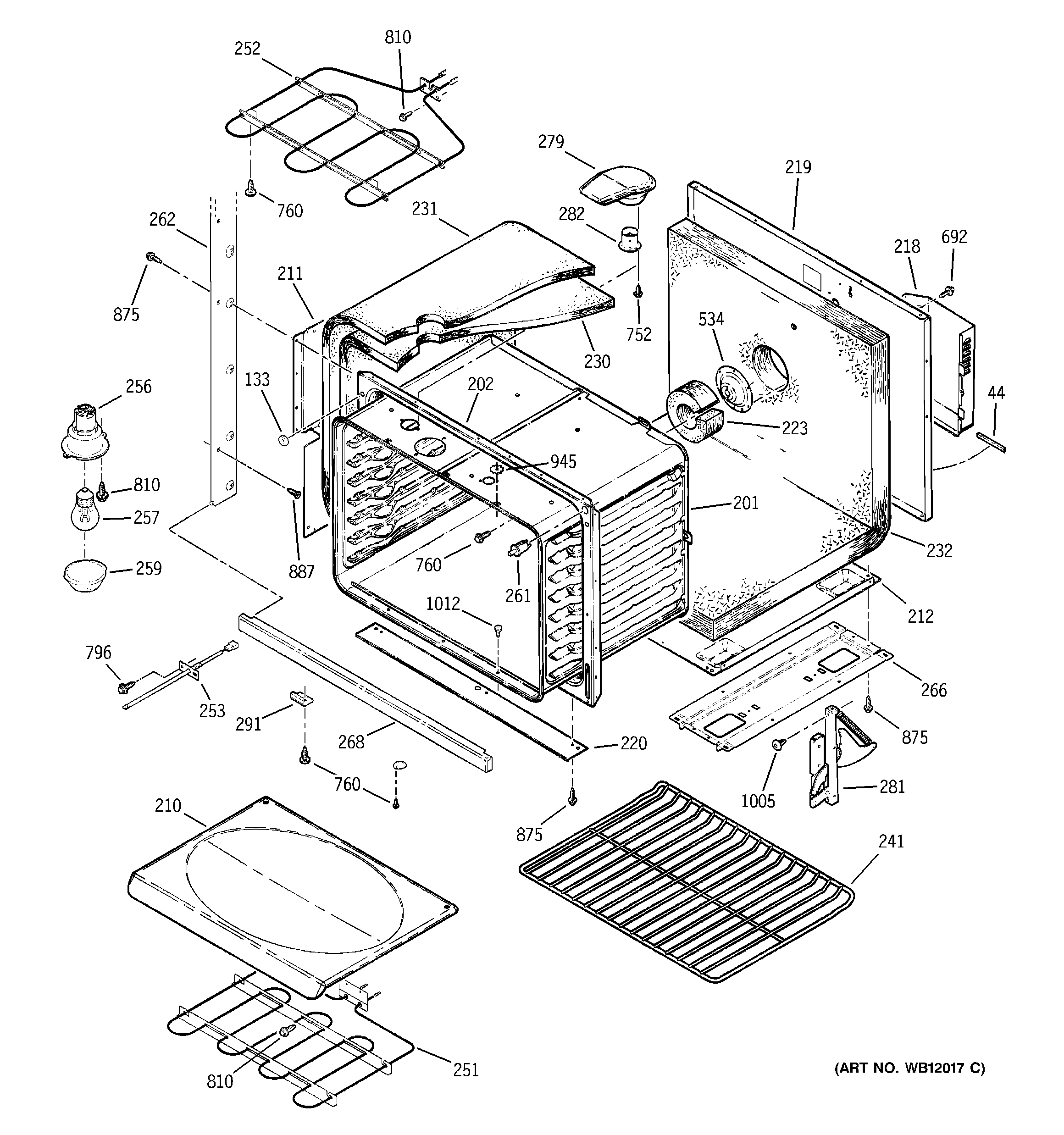 GE JTP56WA4WW lower body parts diagram