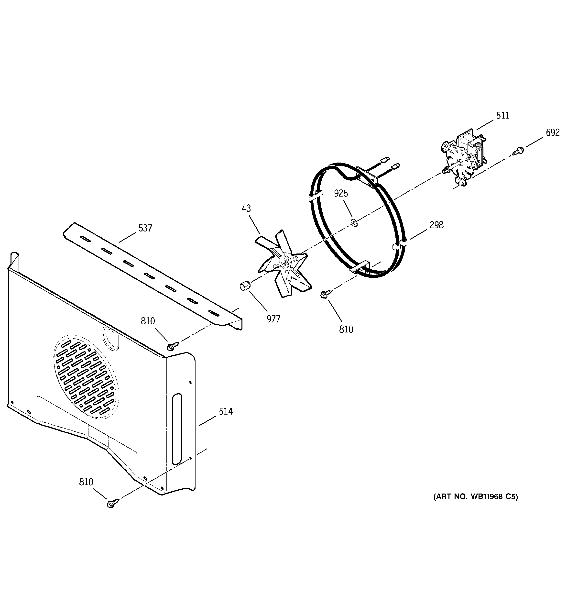 GE JTP56WA4WW convection fan diagram