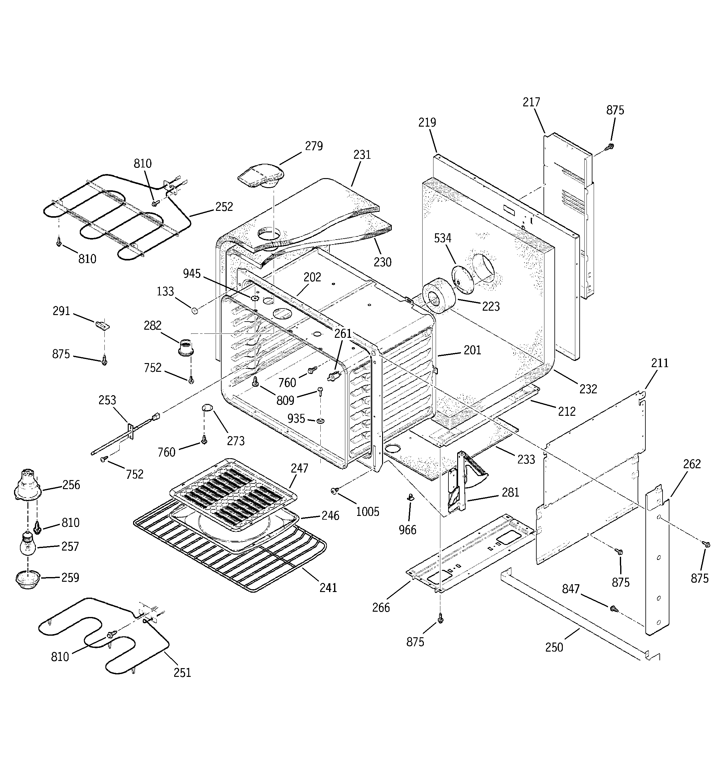 GE JDP46BD2BB body parts diagram